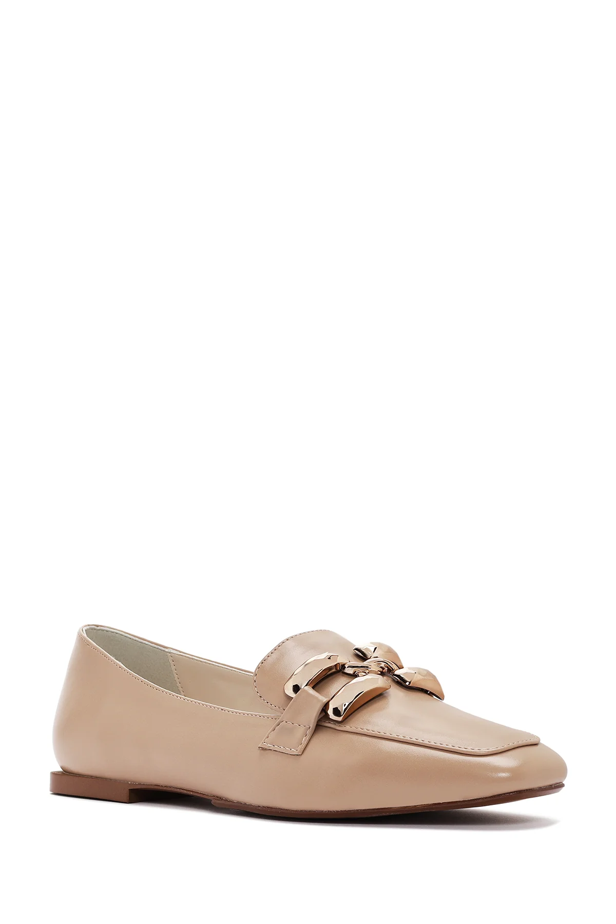 Kadın Bej Maskülen Loafer - Image 6