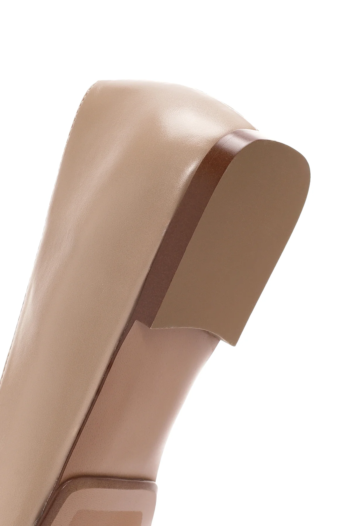Kadın Bej Maskülen Loafer - Image 8