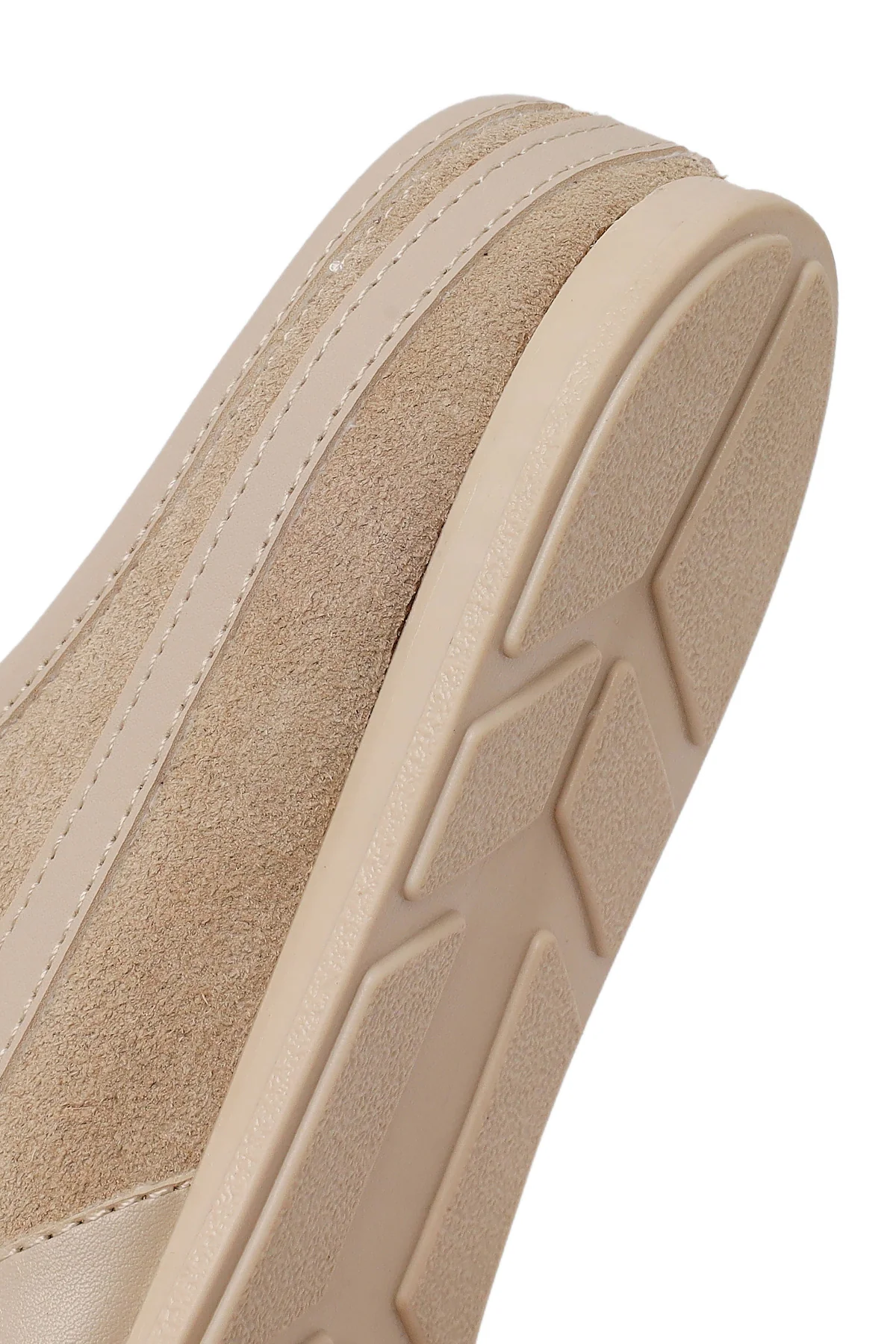 Kadın Bej Mule Arkası Açık Süet Deri Sneaker - Image 8
