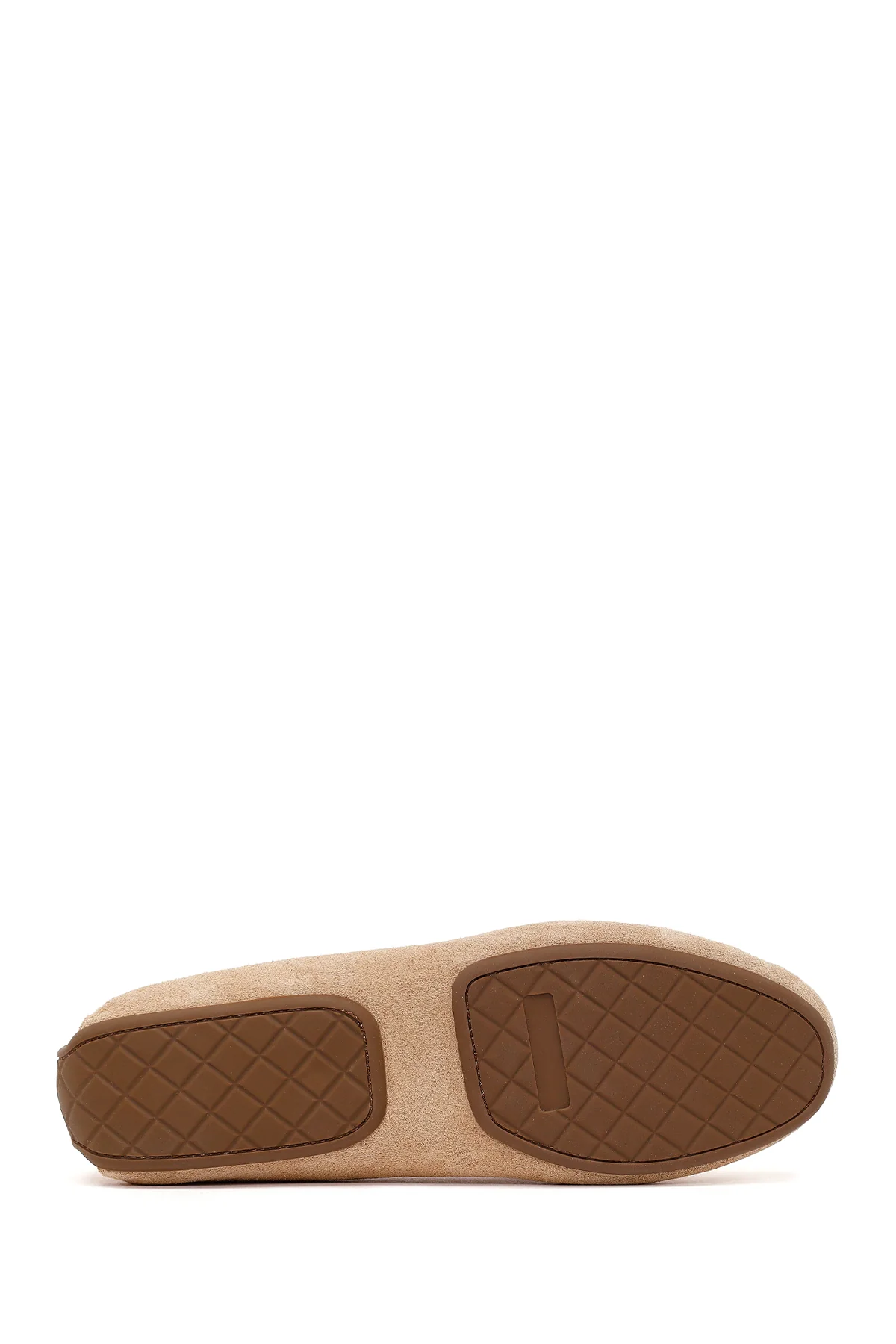 Kadın Bej Püsküllü Süet Deri Loafer - Image 5