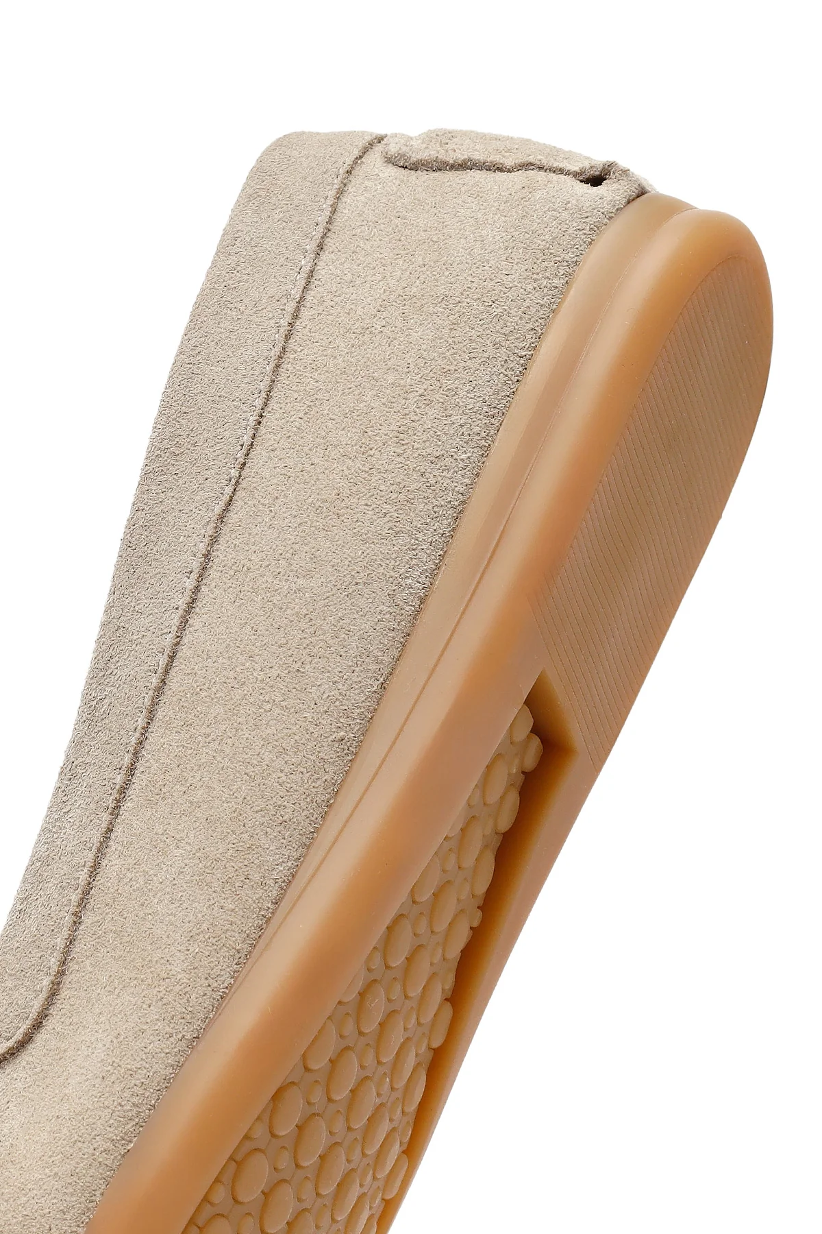 Kadın Bej Püsküllü Süet Deri Loafer - Image 8