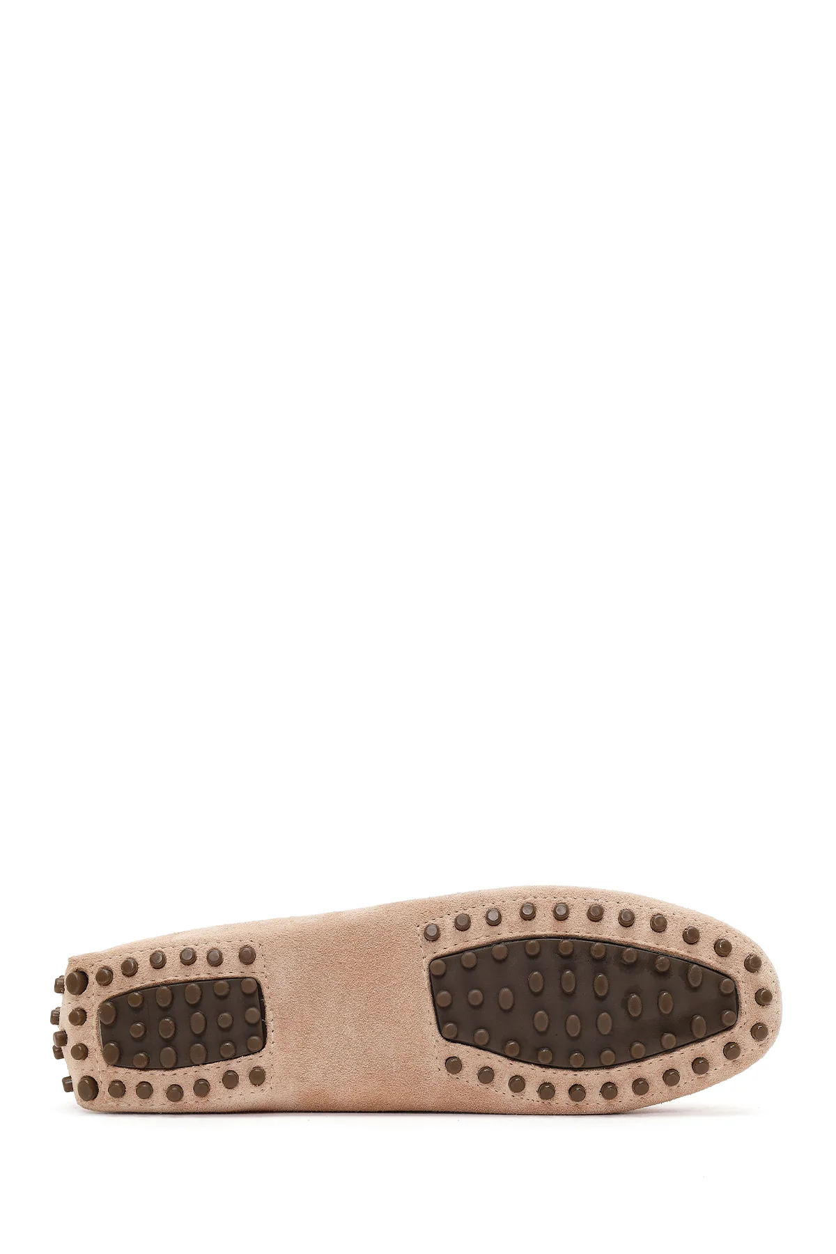 Kadın Bej Püsküllü Süet Deri Loafer - Image 5