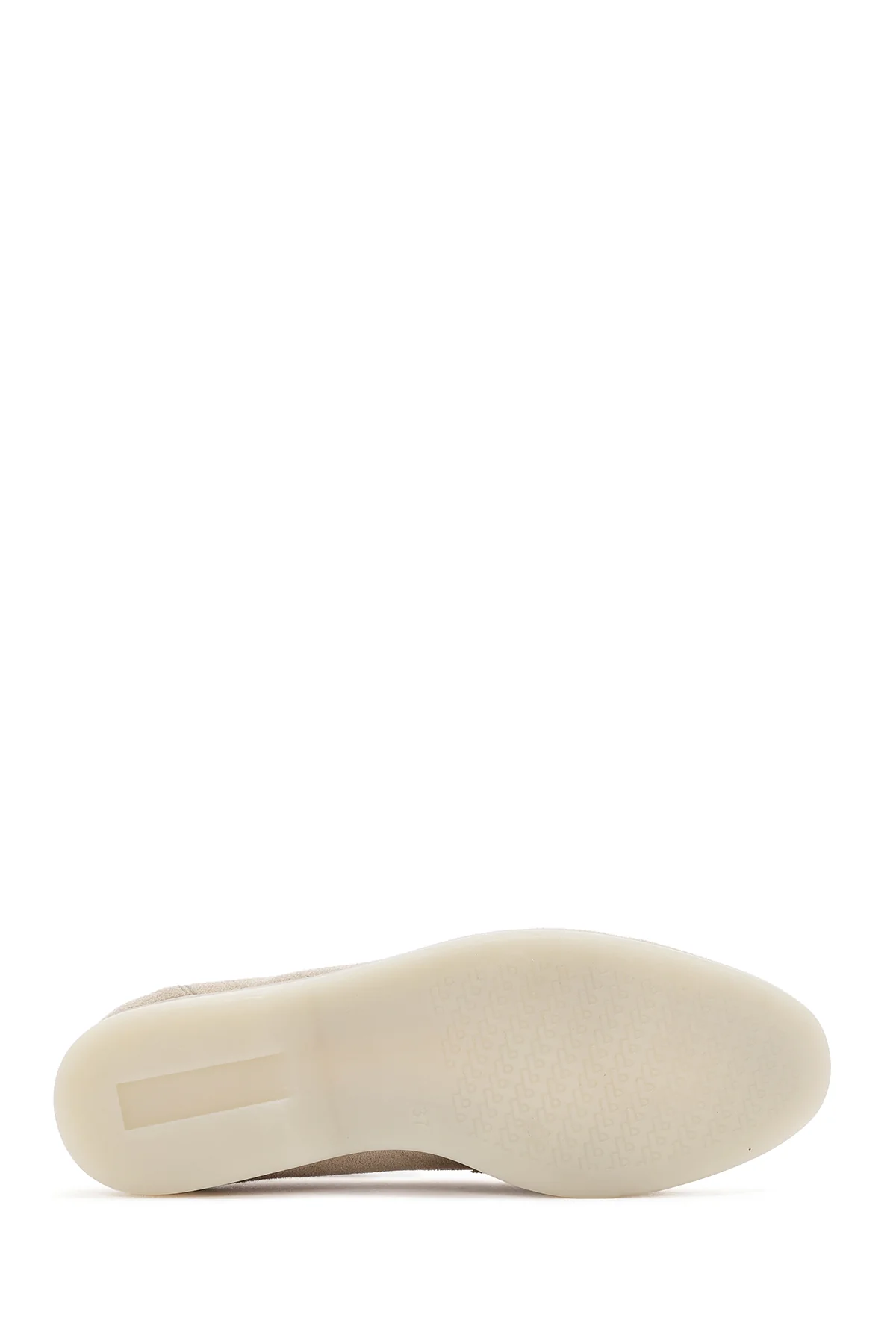 Kadın Bej Püsküllü Süet Maskülen Loafer - Image 4