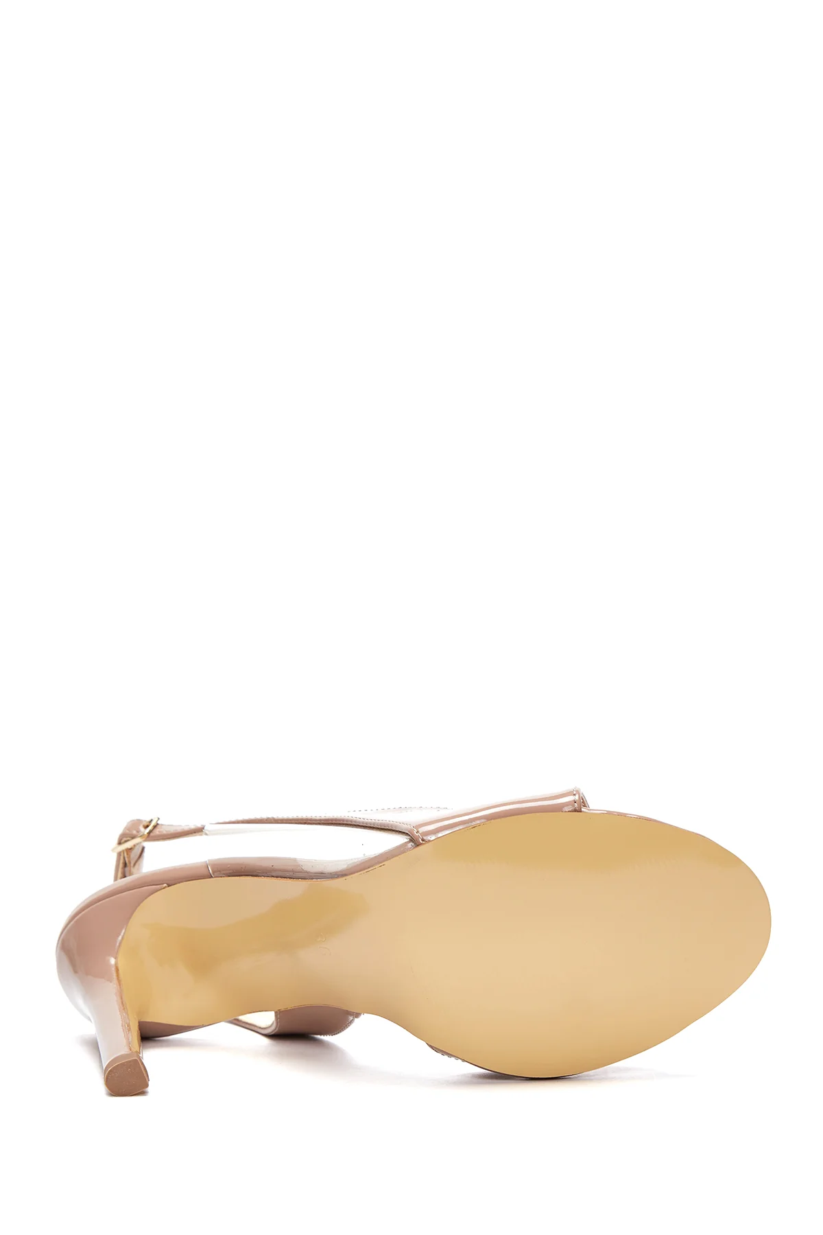 Kadın Bej Rugan Topuklu Sandalet - Image 5