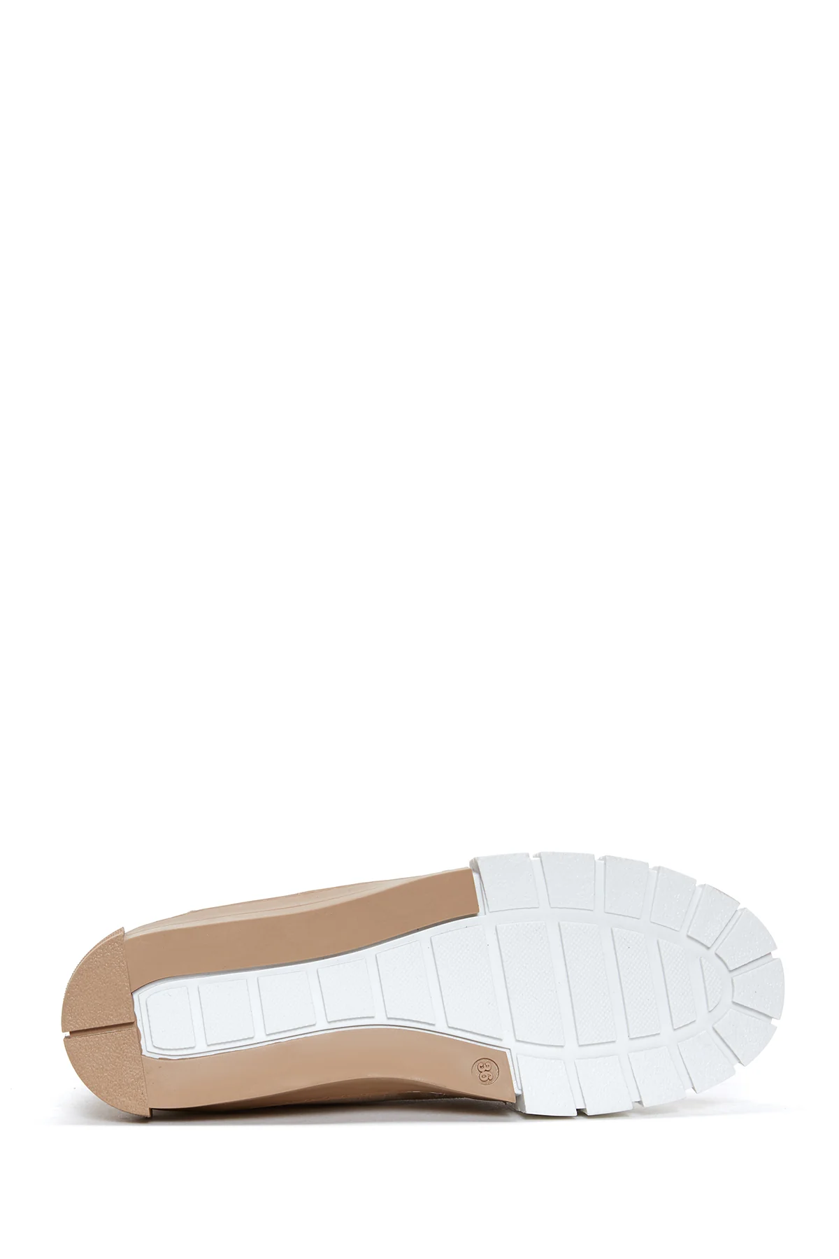 Kadın Bej Süet Bilekli Sneaker - Image 4