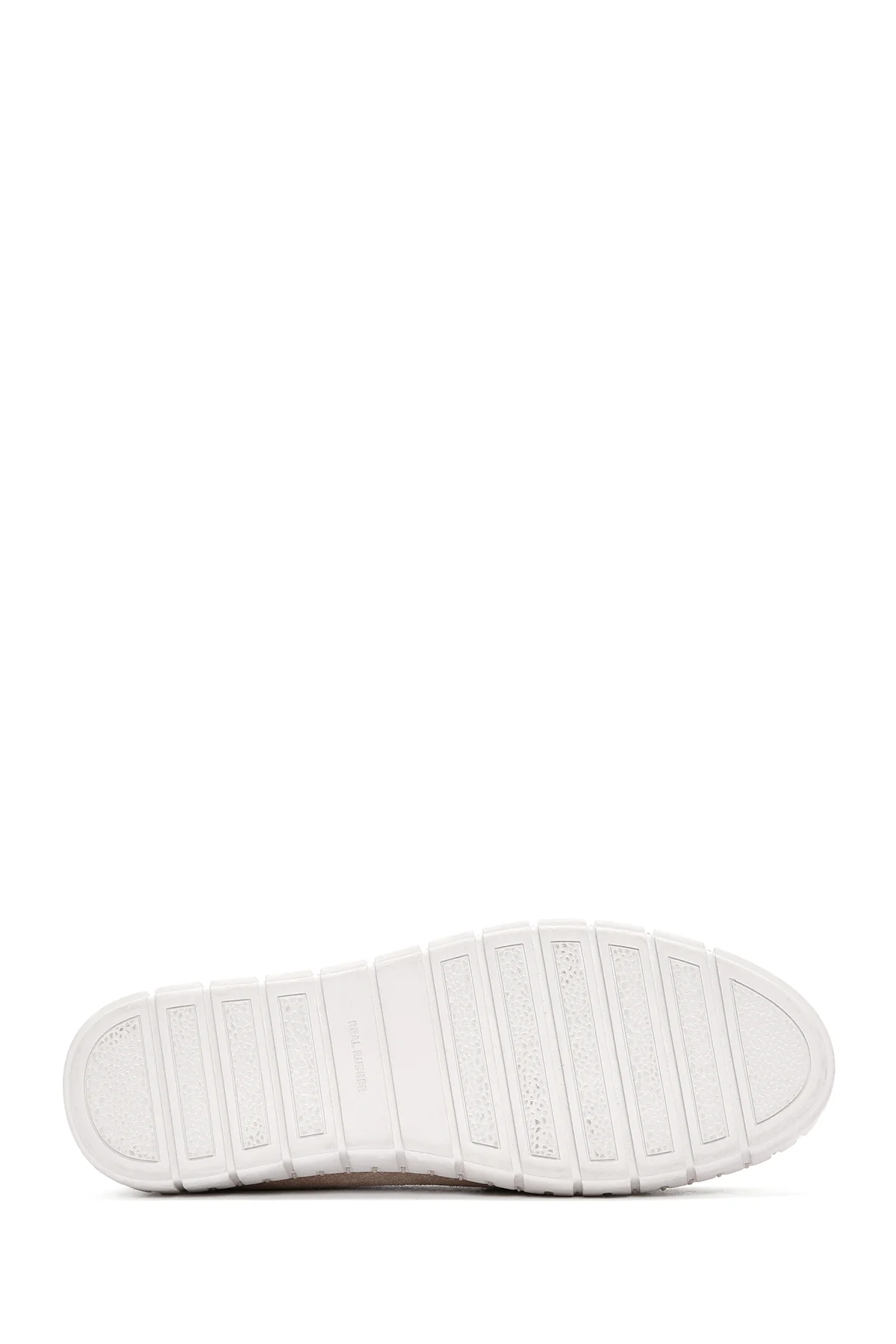 Kadın Bej Süet Deri Comfort Loafer - Image 4
