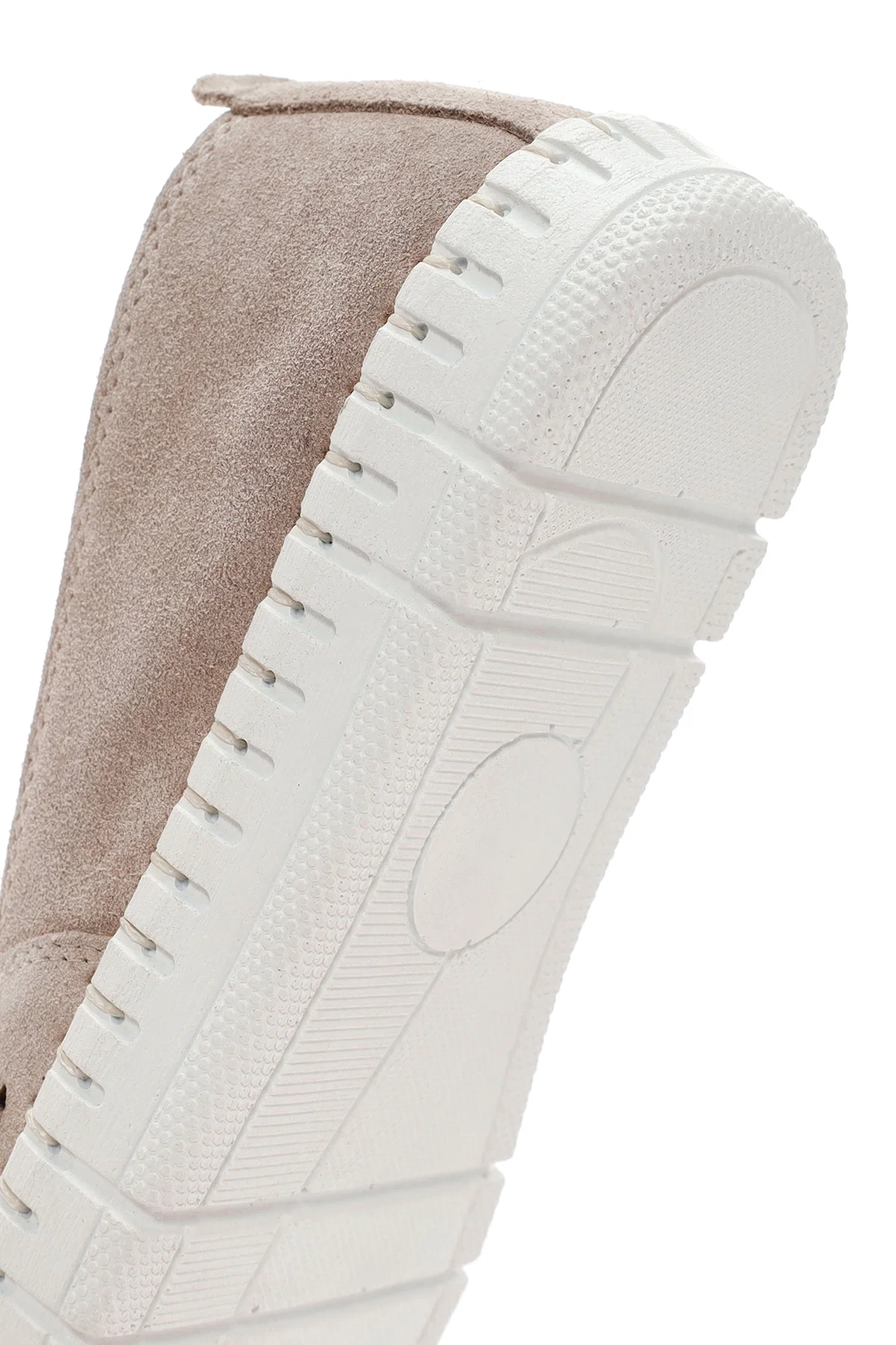 Kadın Bej Süet Deri Comfort Loafer - Image 8