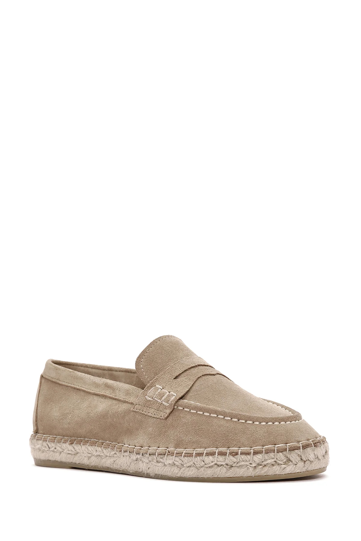 Kadın Bej Süet Deri Espadril - Image 6