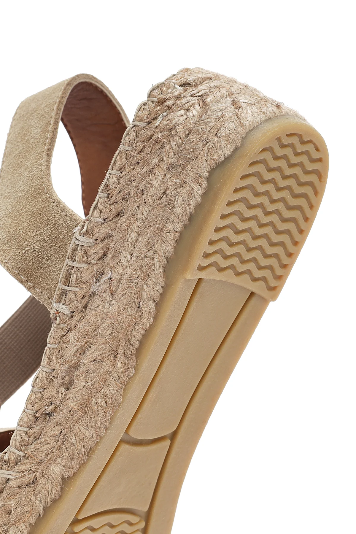 Kadın Bej Süet Deri Espadril - Image 8