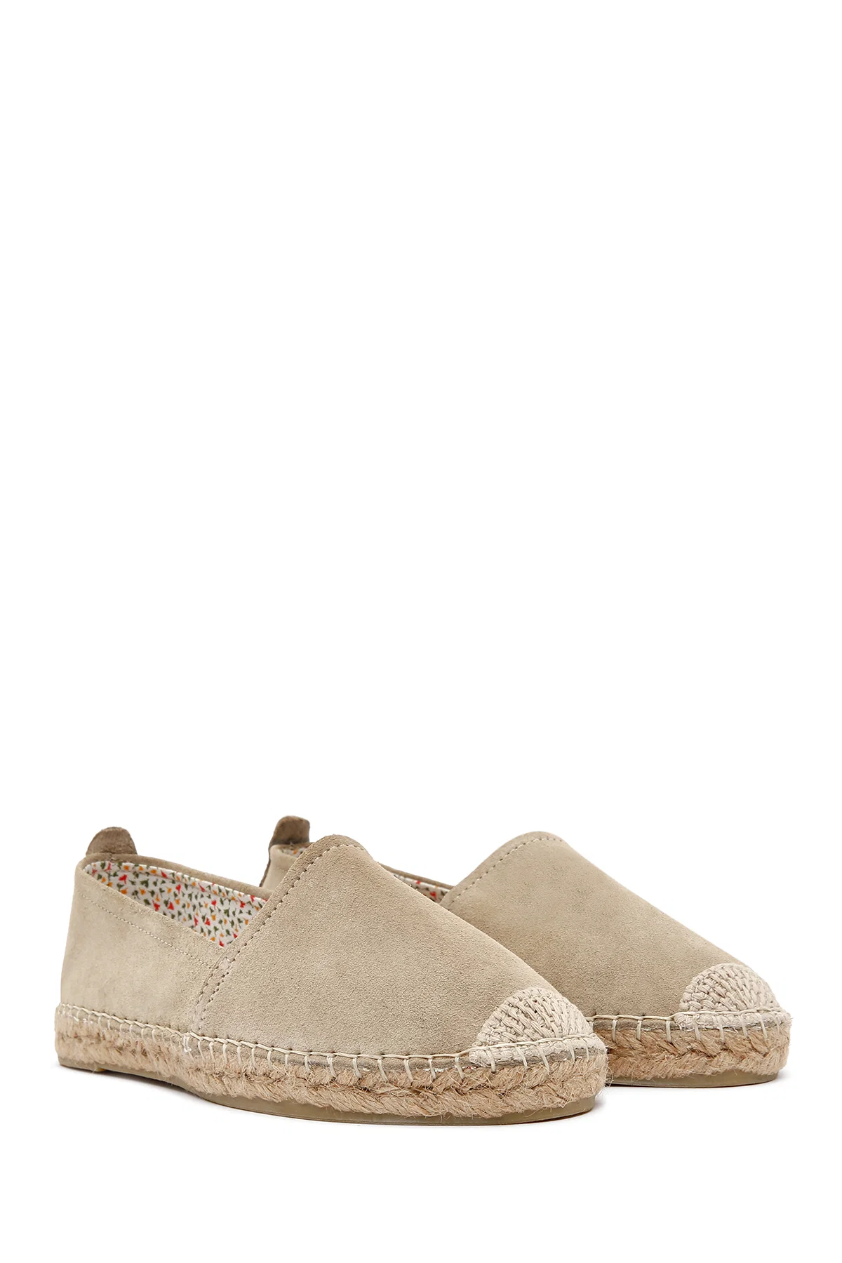 Kadın Bej Süet Deri Espadril - Image 3