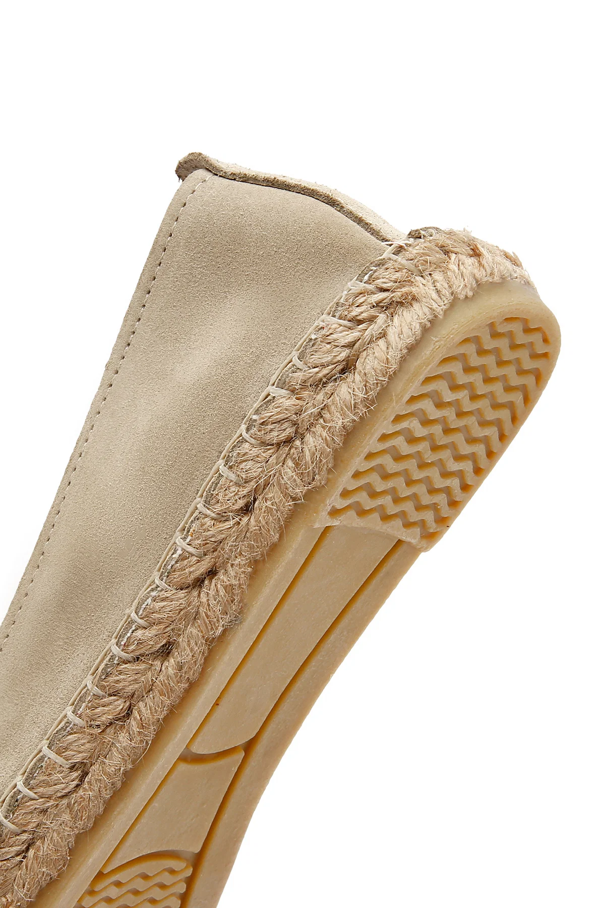 Kadın Bej Süet Deri Espadril - Image 8