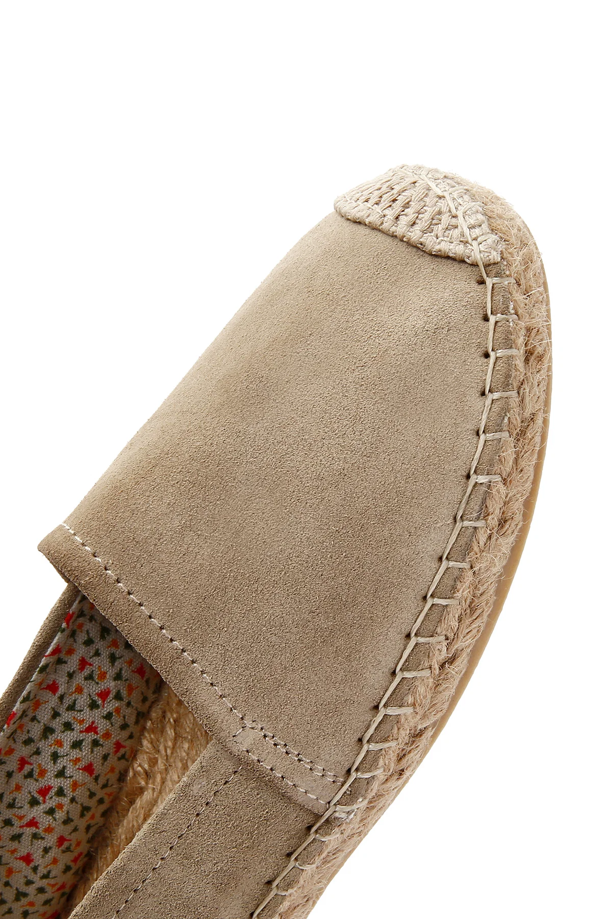 Kadın Bej Süet Deri Espadril - Image 9