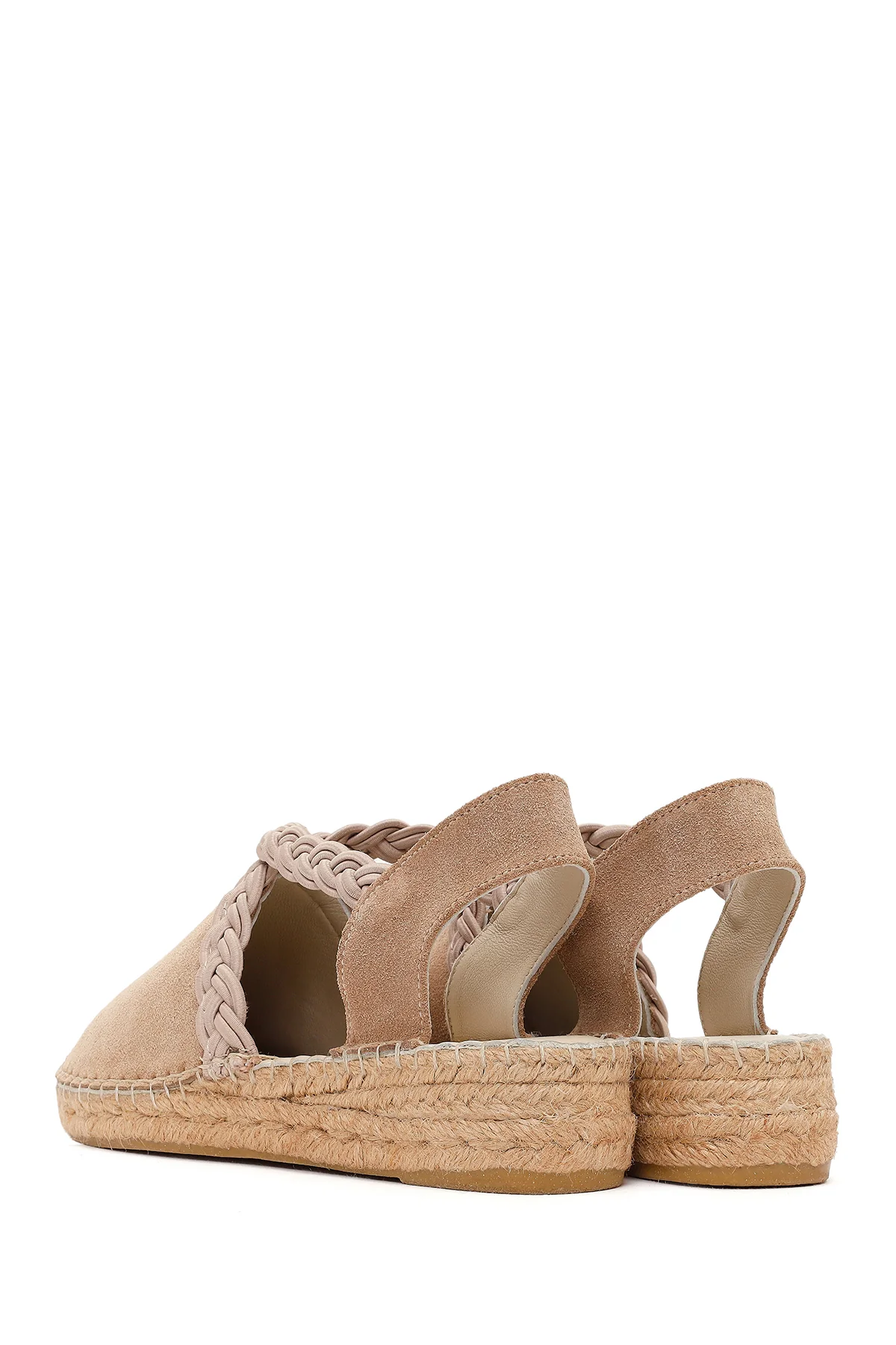 Kadın Bej Süet Deri Espadril - Image 6