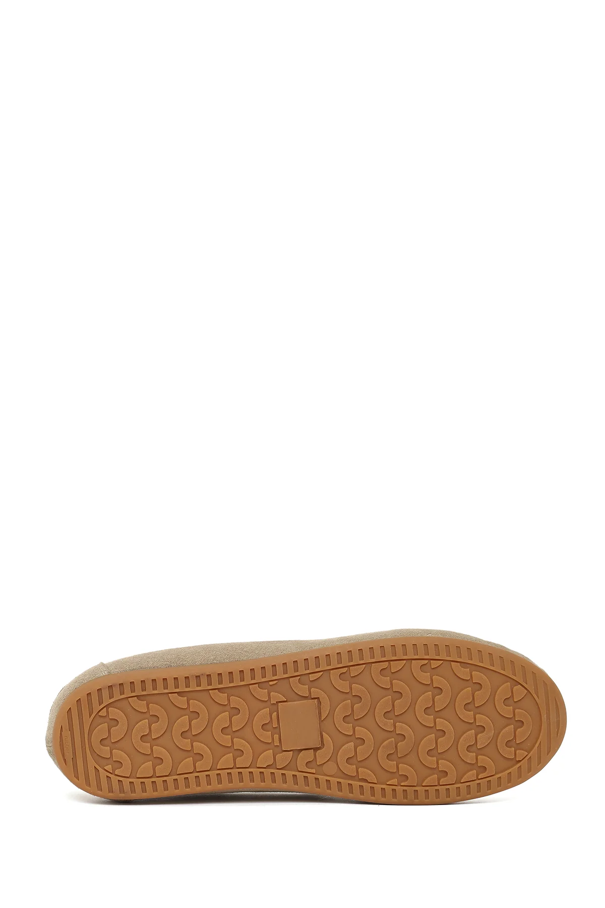 Kadın Bej Süet Deri Loafer - Image 5