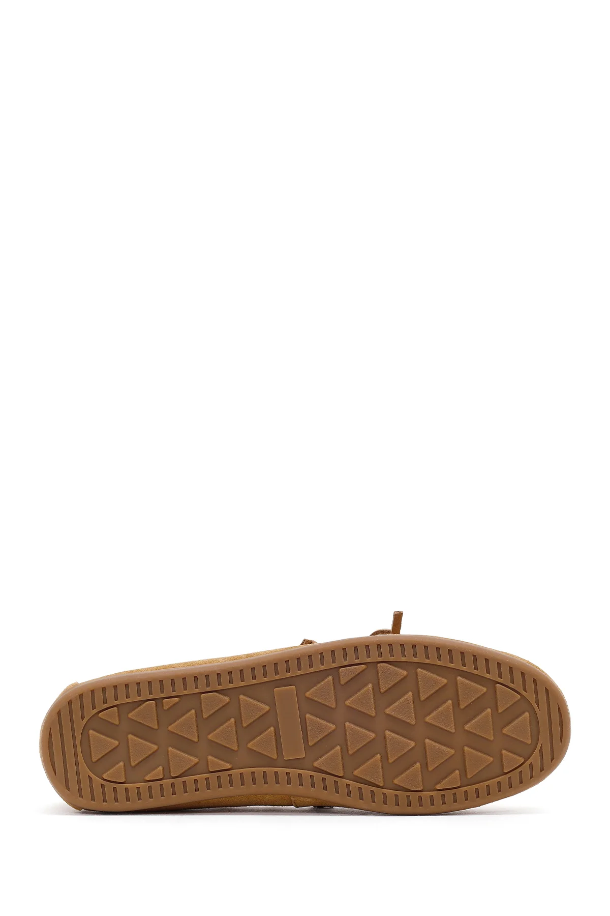 Kadın Bej Süet Deri Loafer - Image 5