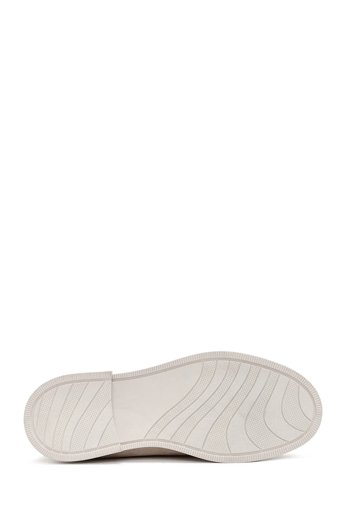 Kadın Bej Süet Deri Maskülen Loafer - Image 4