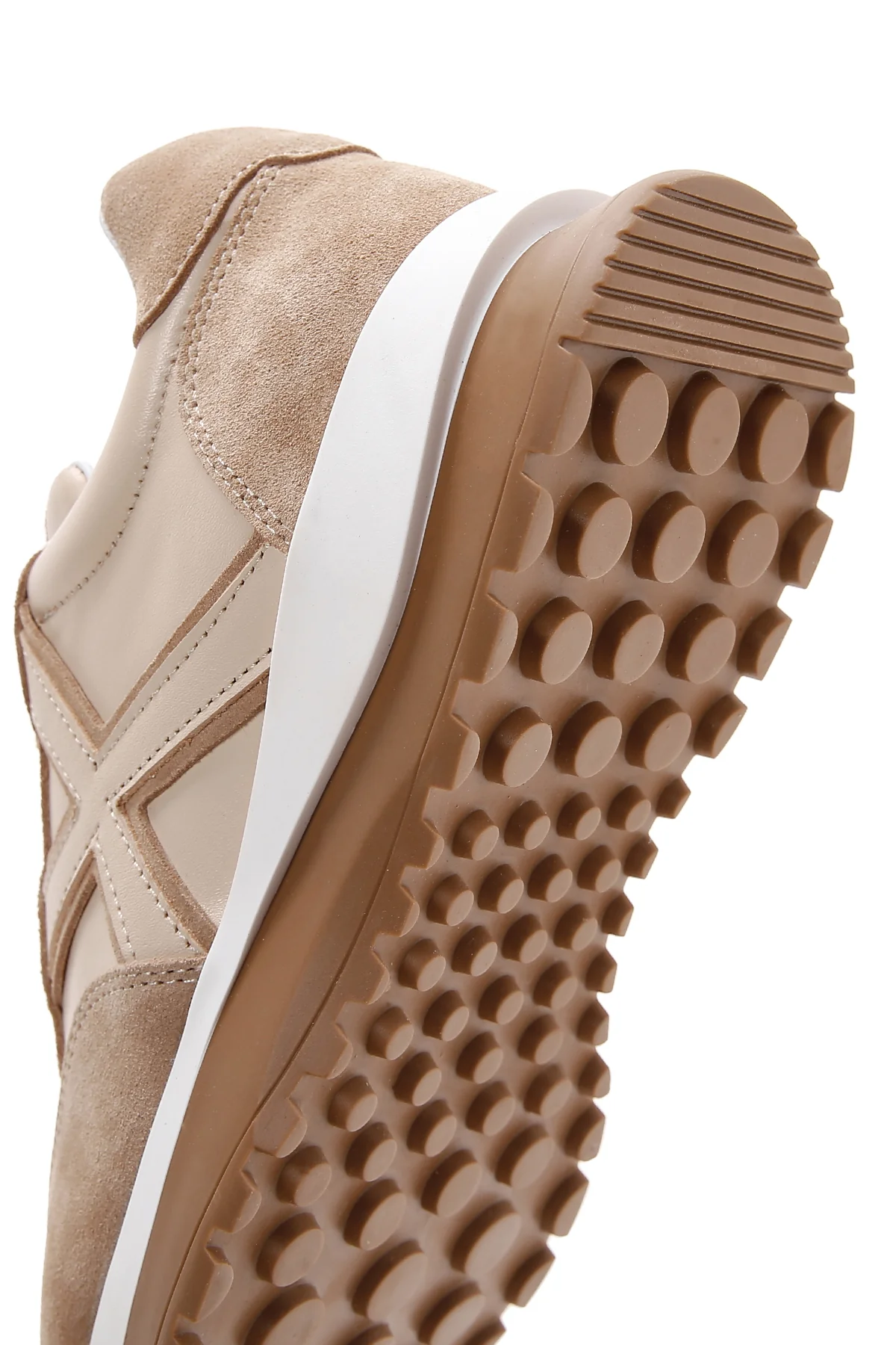 Kadın Bej Süet Detaylı Deri Sneaker - Image 9