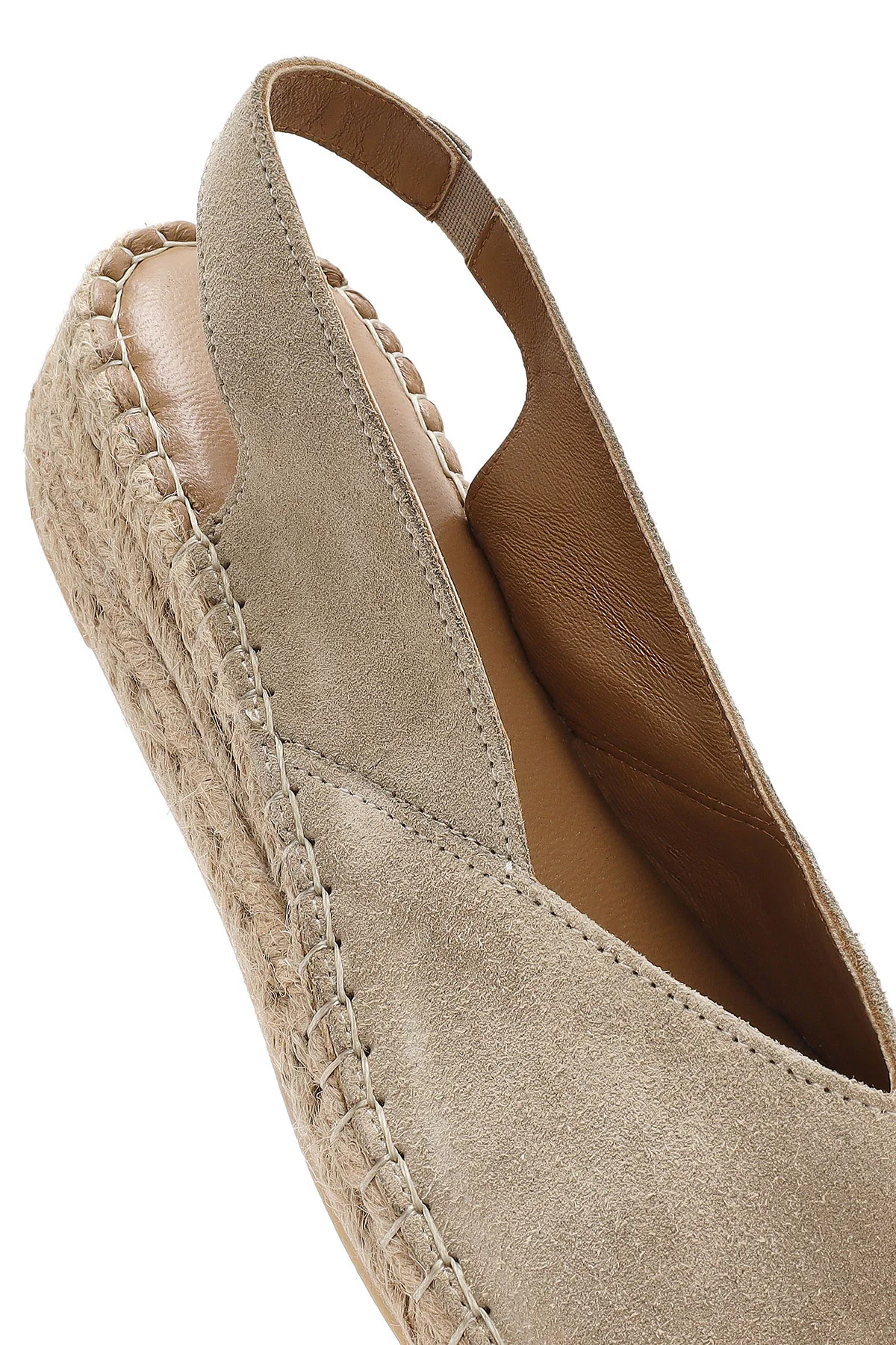 Kadın Bej Süet Espadril Sandalet - Image 9