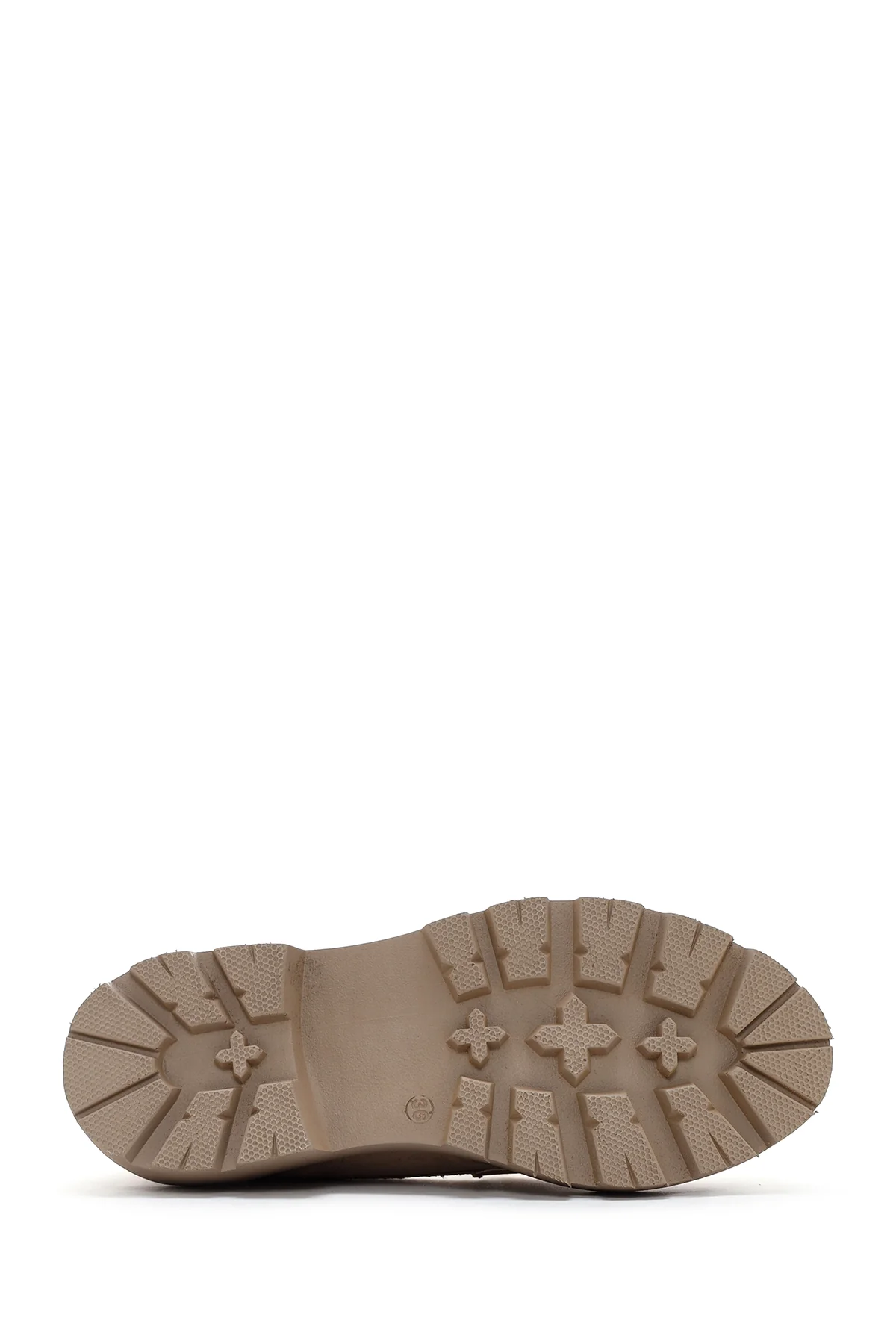 Kadın Bej Süet Tokalı Maskülen Loafer - Image 5