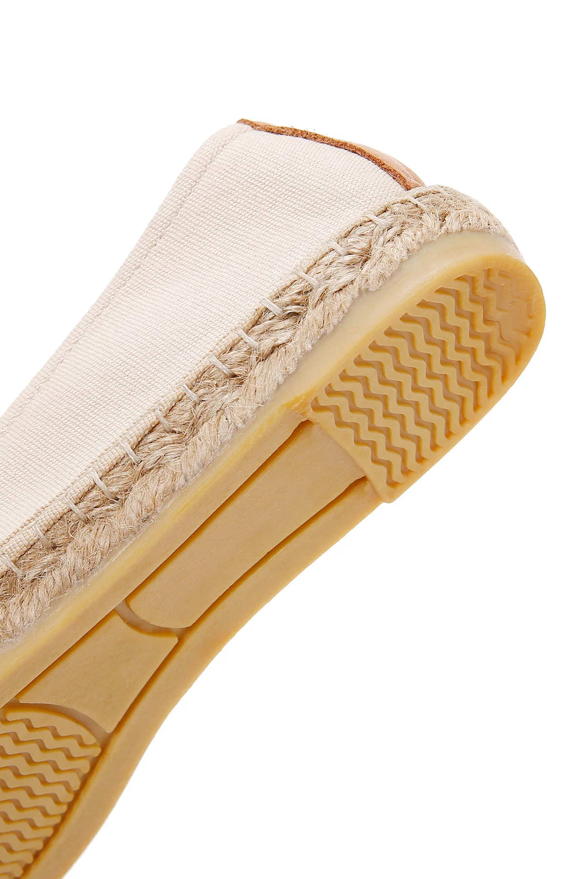 Kadın Bej Taşlı Deri Espadril - Image 7