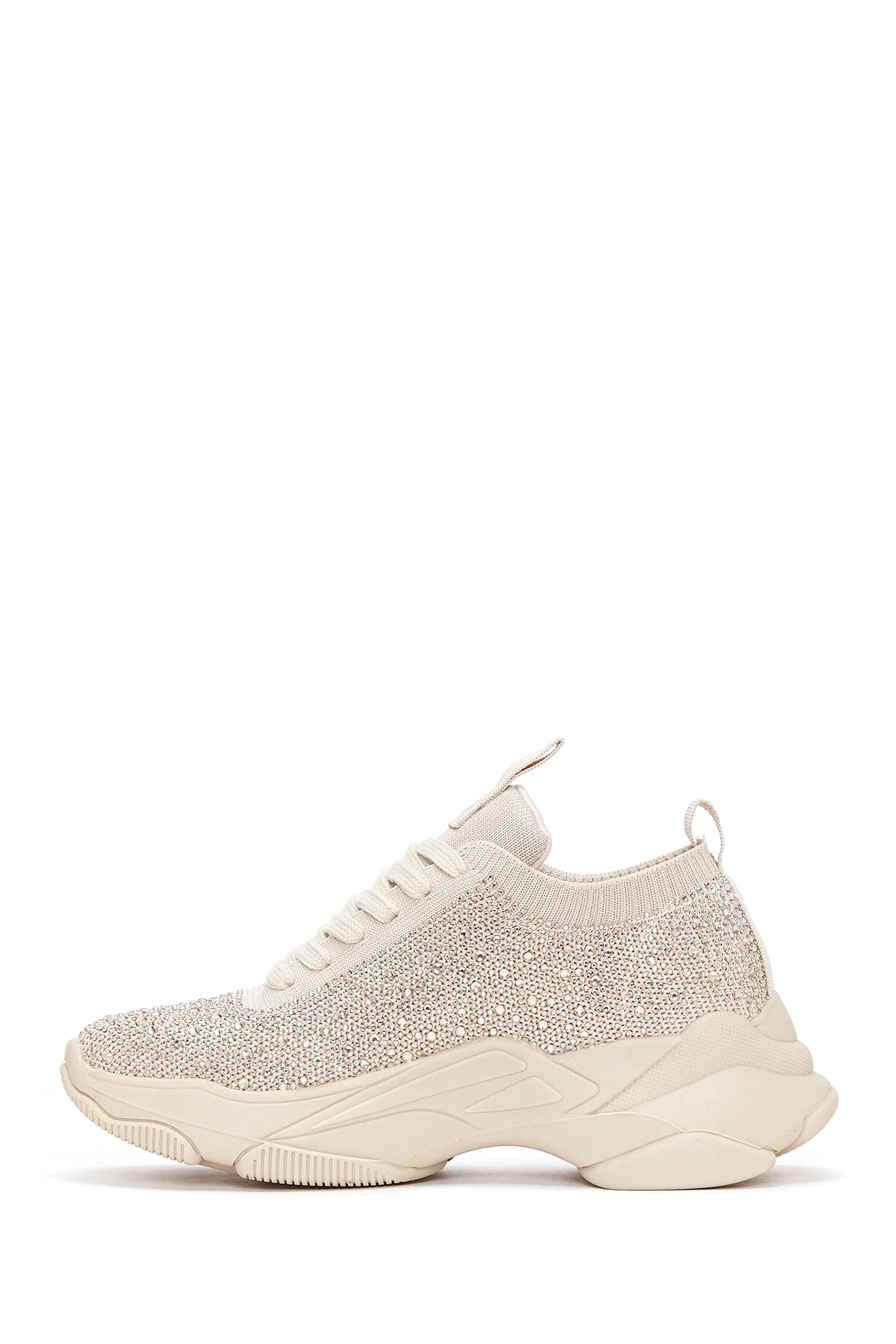 Kadın Bej Taşlı Kalın Tabanlı Sneaker - Image 2