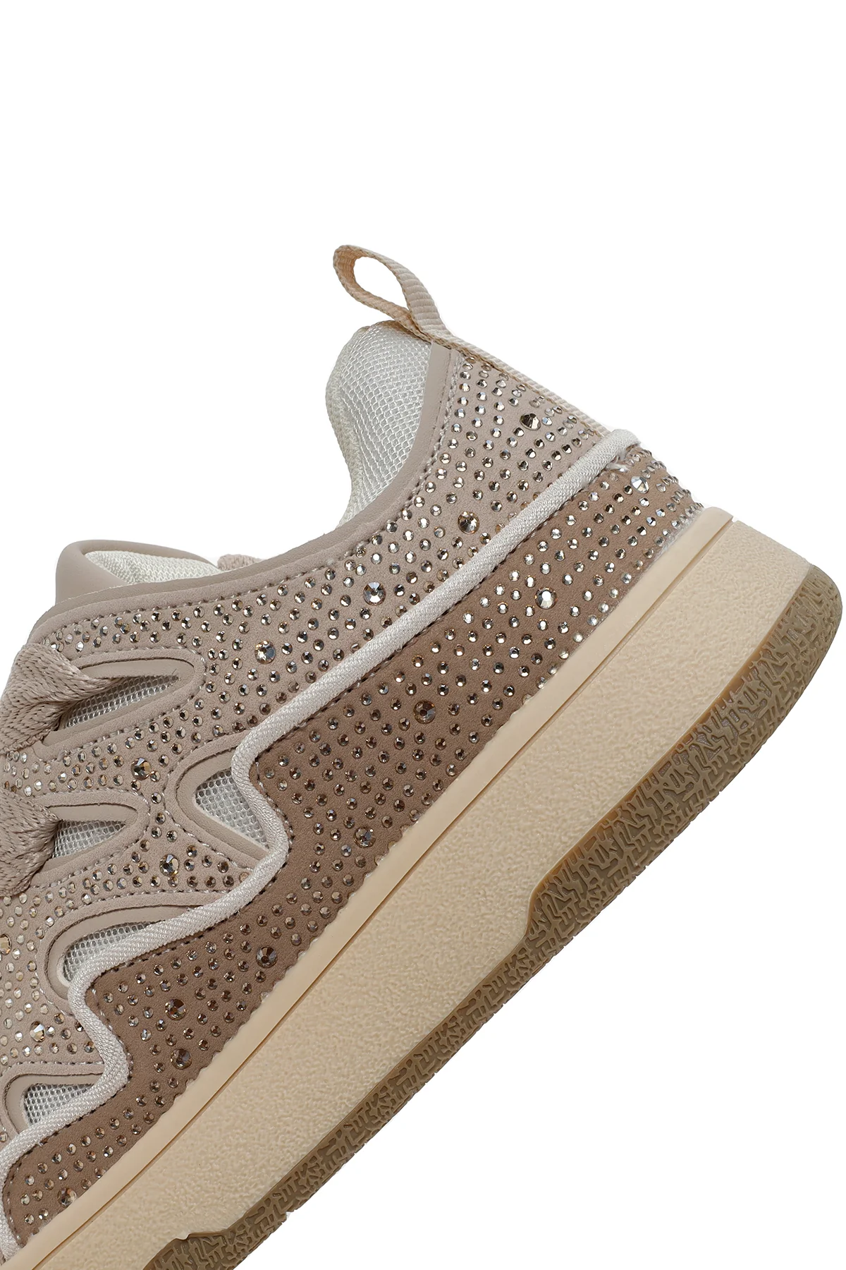 Kadın Bej Taşlı Sneaker - Image 7