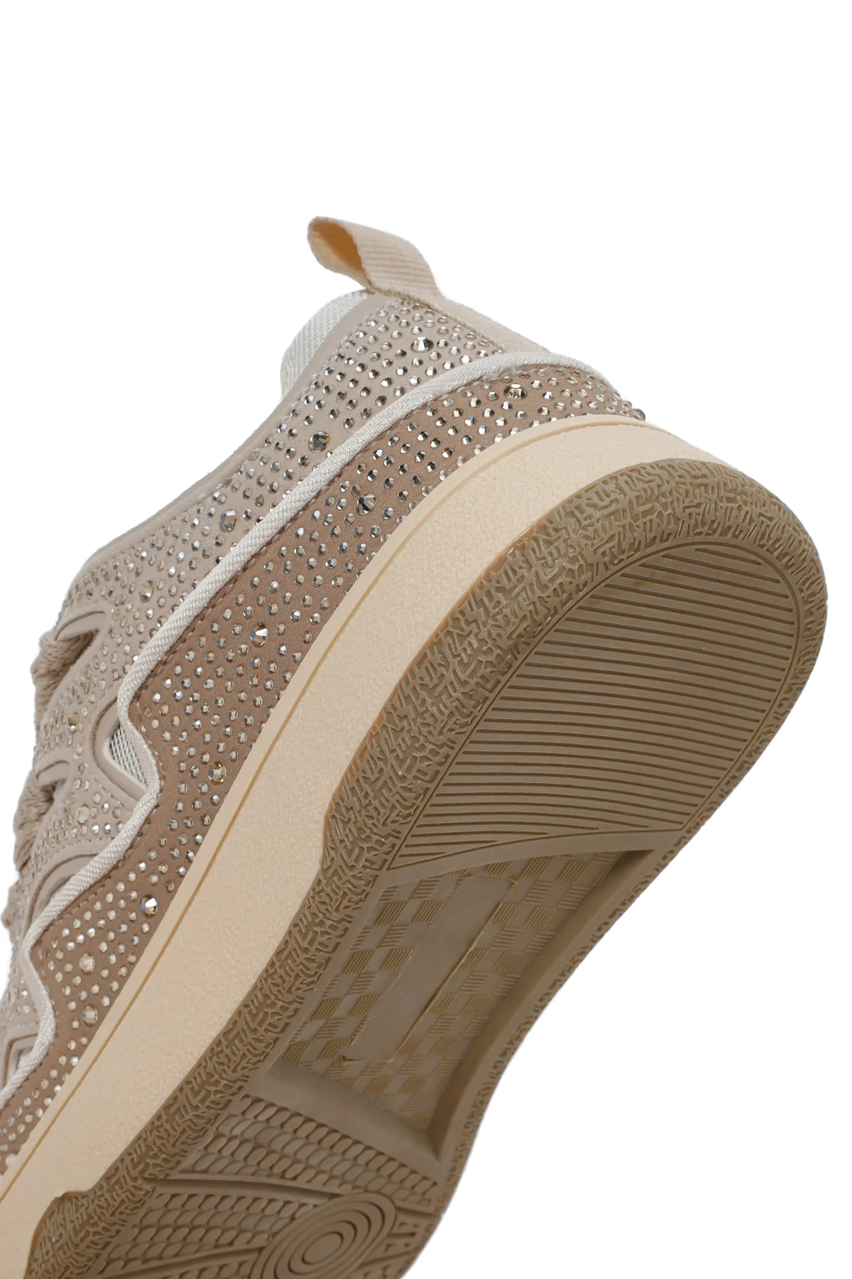 Kadın Bej Taşlı Sneaker - Image 8