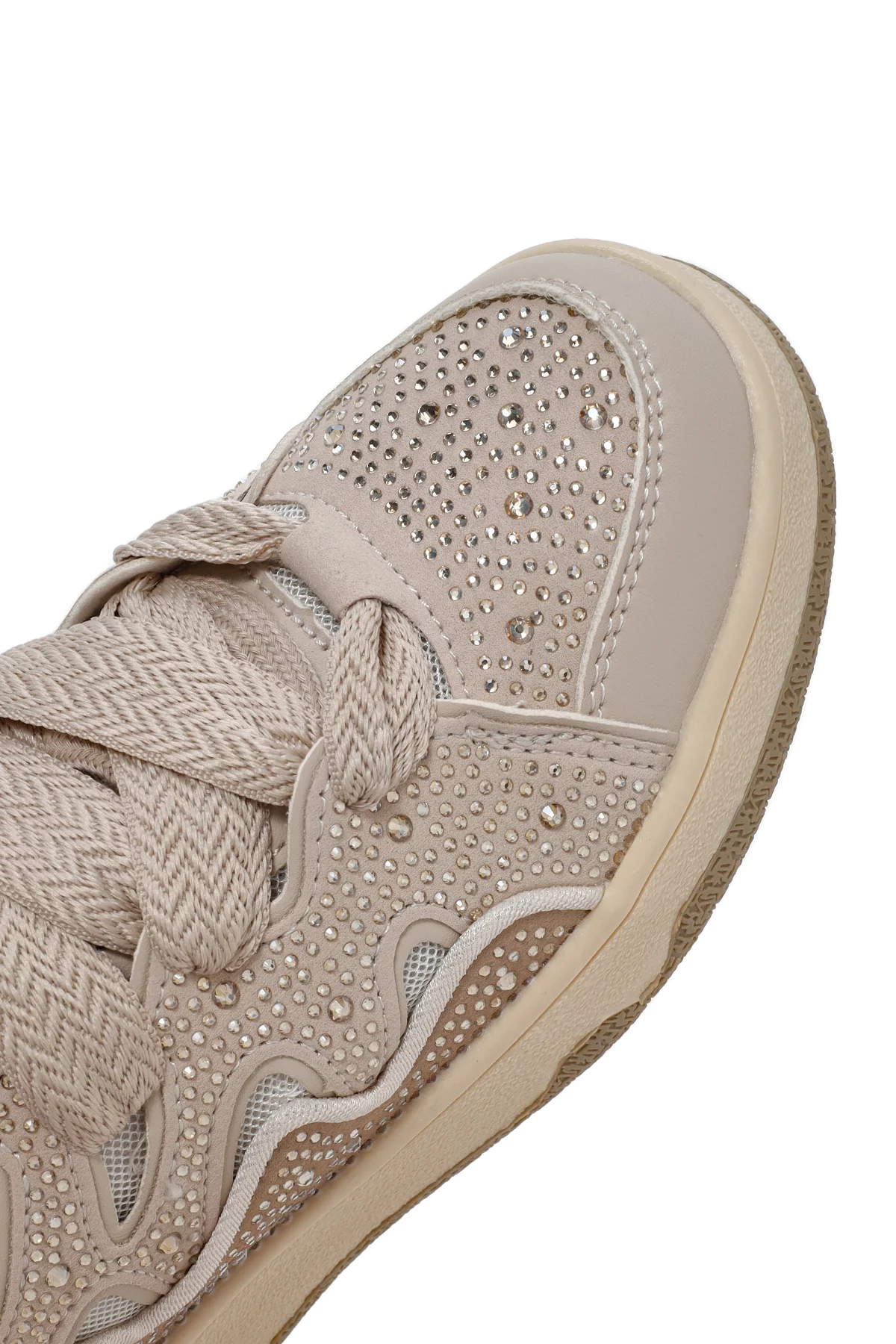 Kadın Bej Taşlı Sneaker - Image 9