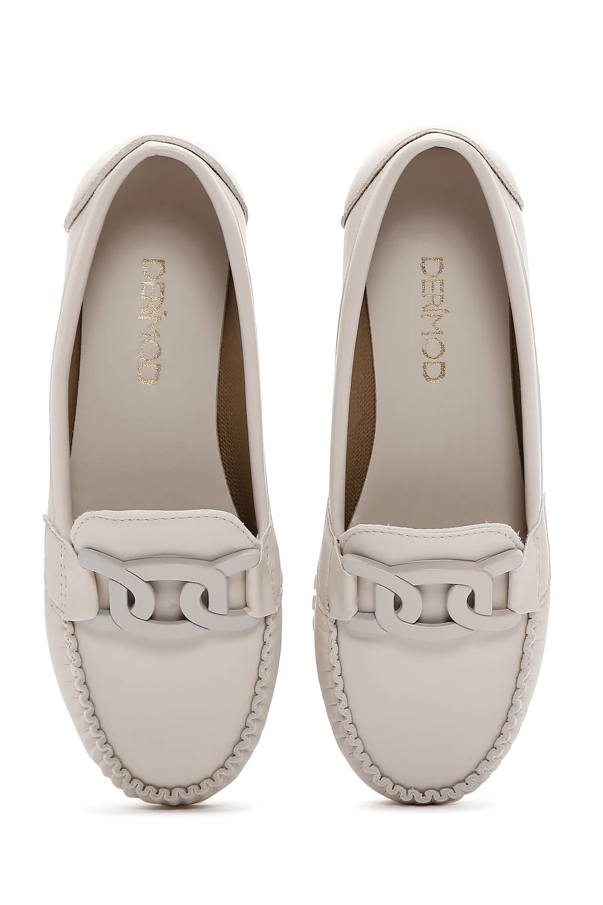 Kadın Bej Toka Detaylı Loafer - Image 6