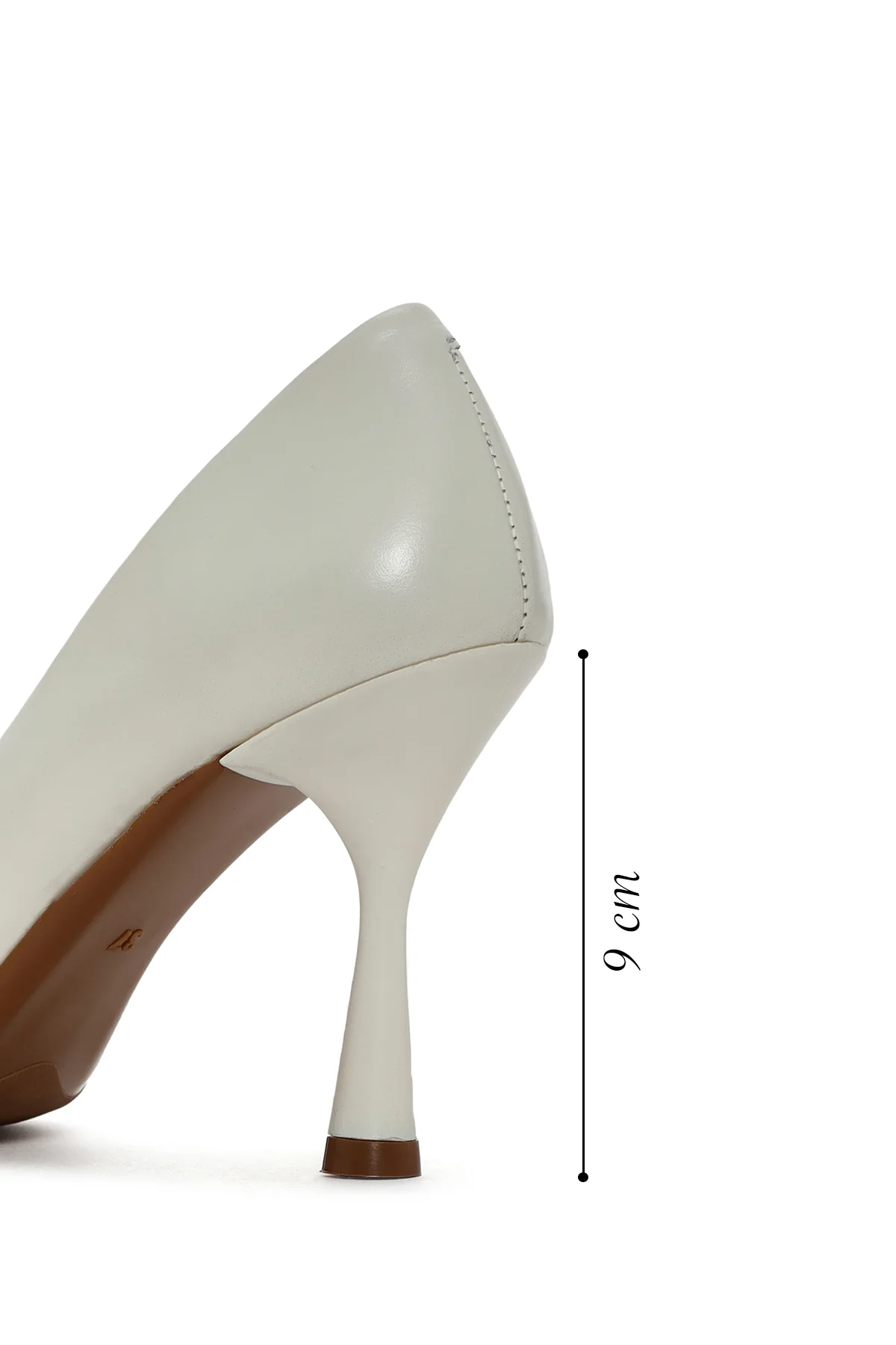Kadın Bej Toka Detaylı Topuklu Deri Stiletto - Image 2