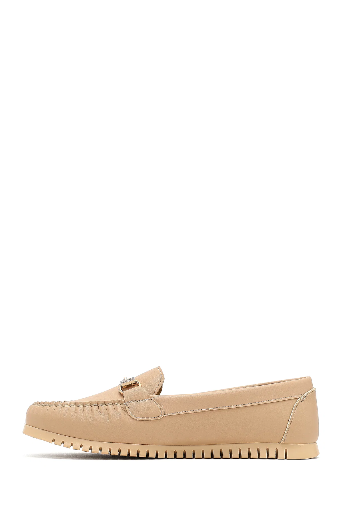 Kadın Bej Tokalı Loafer - Image 2