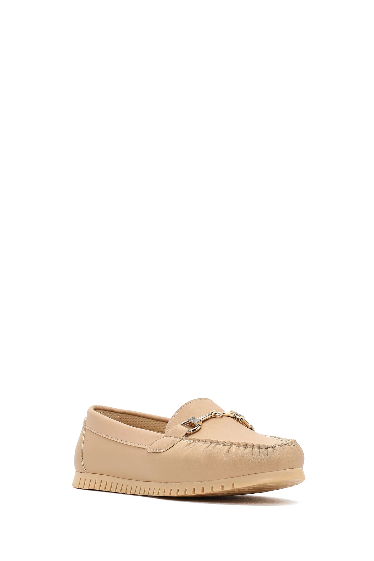 Kadın Bej Tokalı Loafer - Image 6