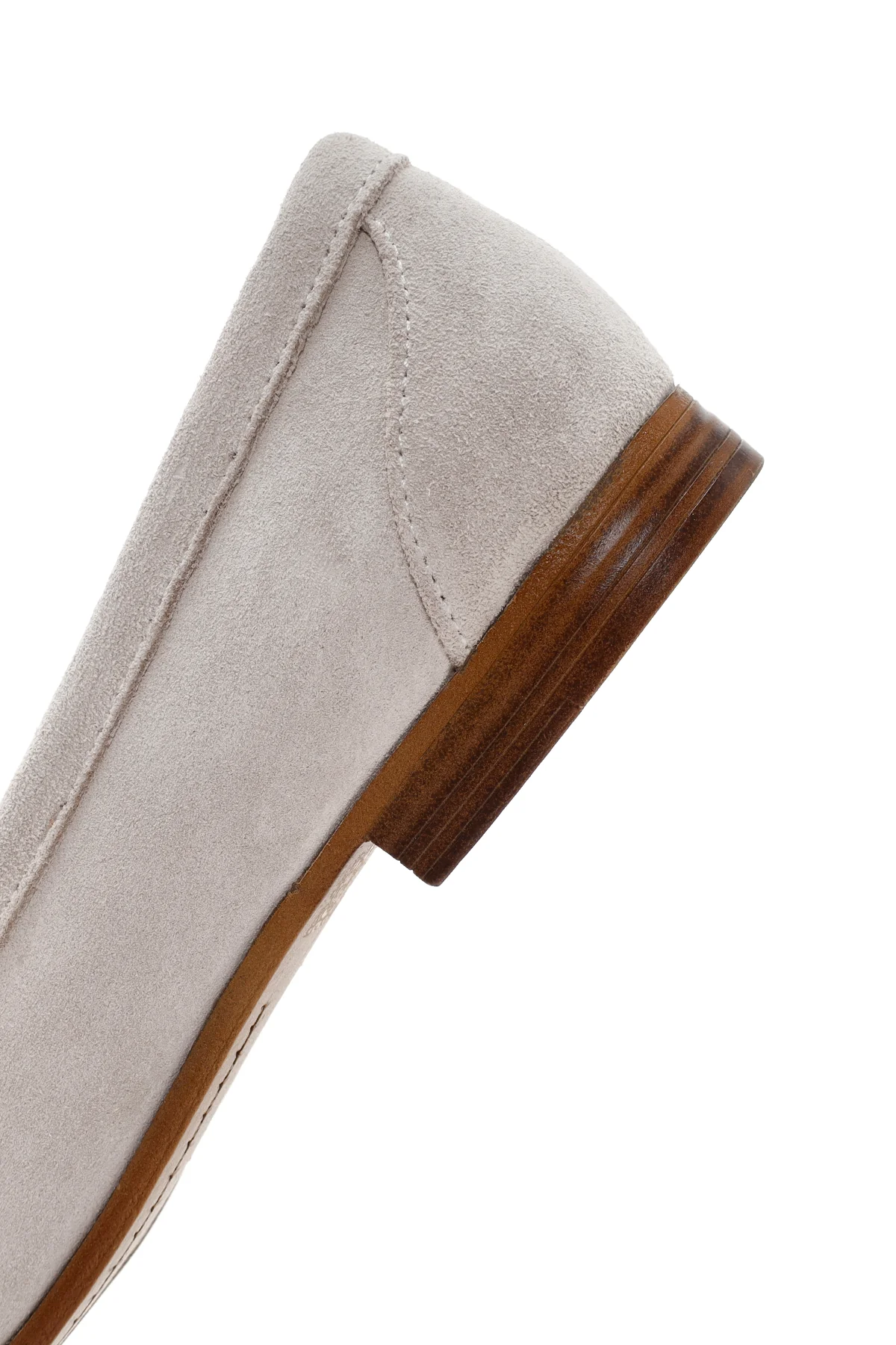 Kadın Bej Tokalı Süet Deri Casual Loafer - Image 7