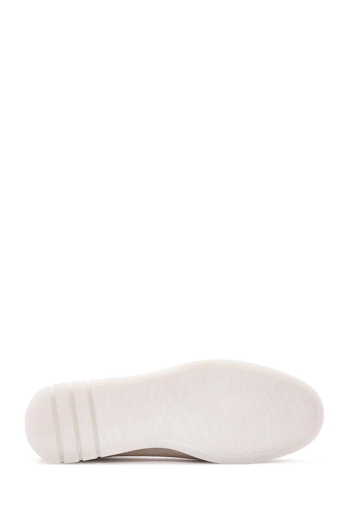 Kadın Bej Tokalı Süet Deri Comfort Loafer - Image 4