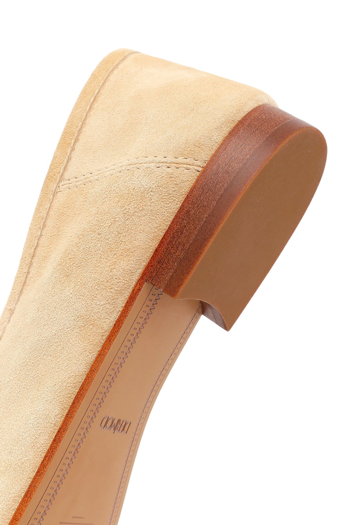 Kadın Bej Tokalı Süet Deri Loafer - Image 8