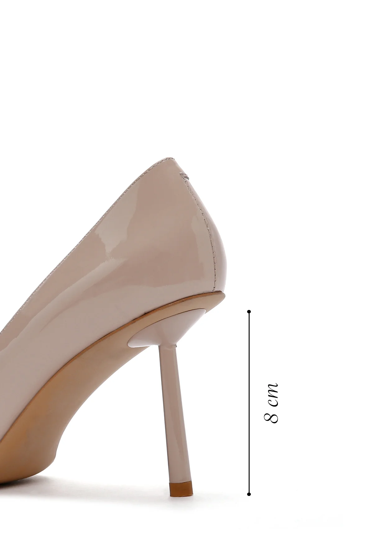 Kadın Bej Topuklu Deri Stiletto - Image 3