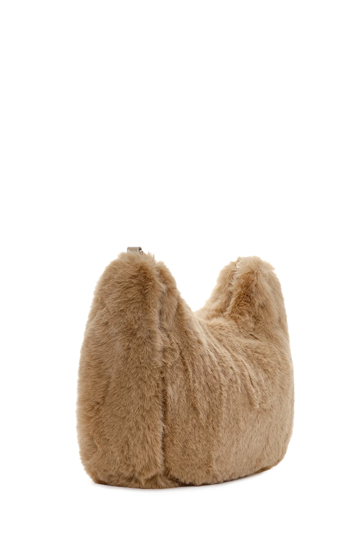 Kadın Bej Uzun Askılı Peluş Omuz Çantası - Image 5