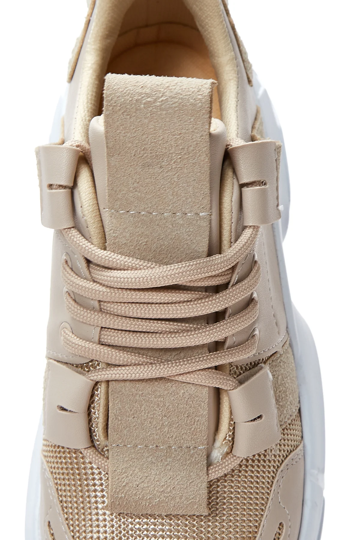 Kadın Bej Yüksek Taban Sneaker - Image 9
