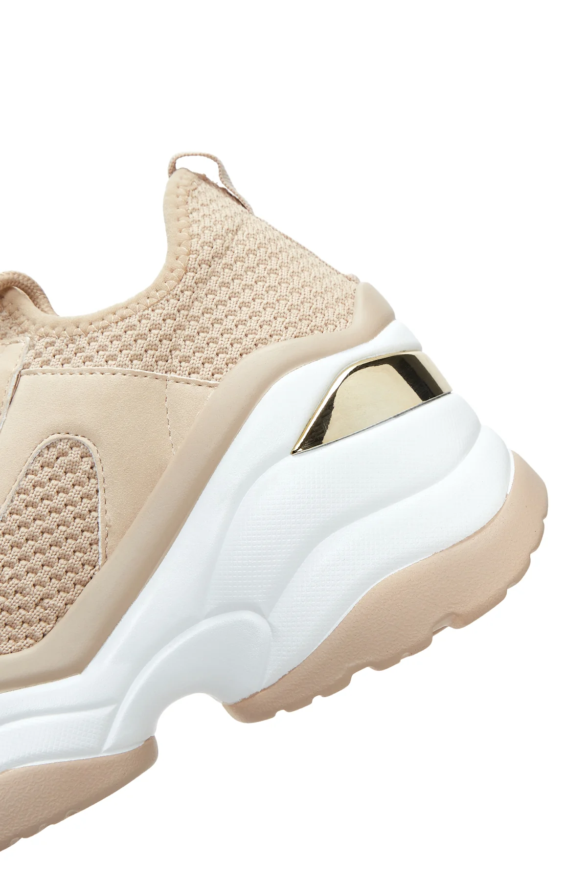 Kadın Bej Yüksek Tabanlı Sneaker - Image 9
