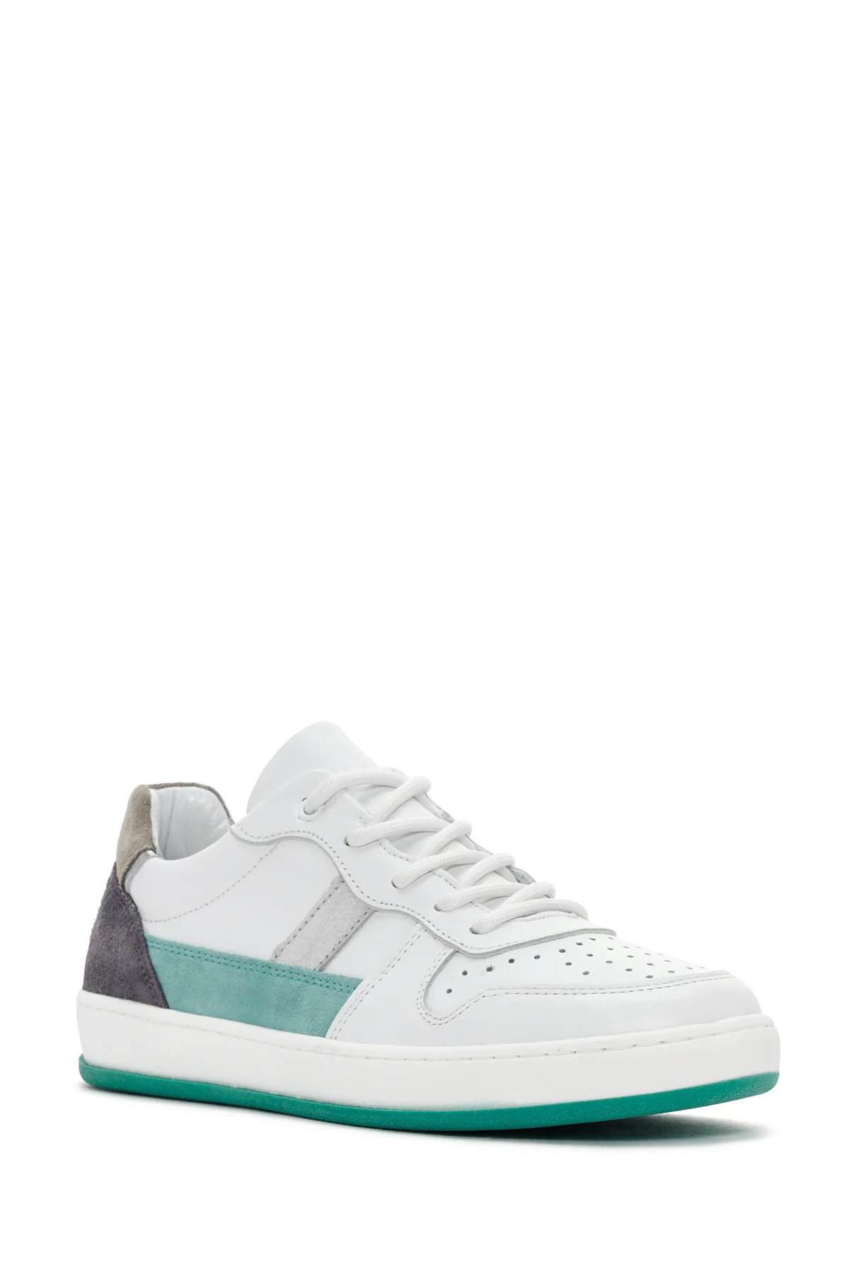 Kadın Beyaz Bağcıklı Deri Sneaker - Image 6