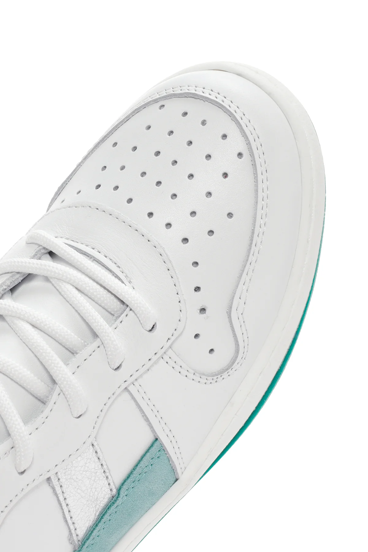 Kadın Beyaz Bağcıklı Deri Sneaker - Image 9