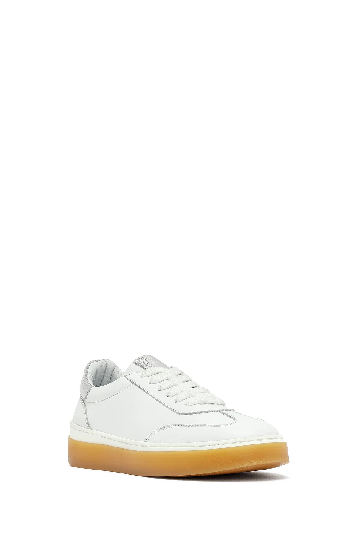 Kadın Beyaz Bağcıklı Deri Sneaker - Image 6
