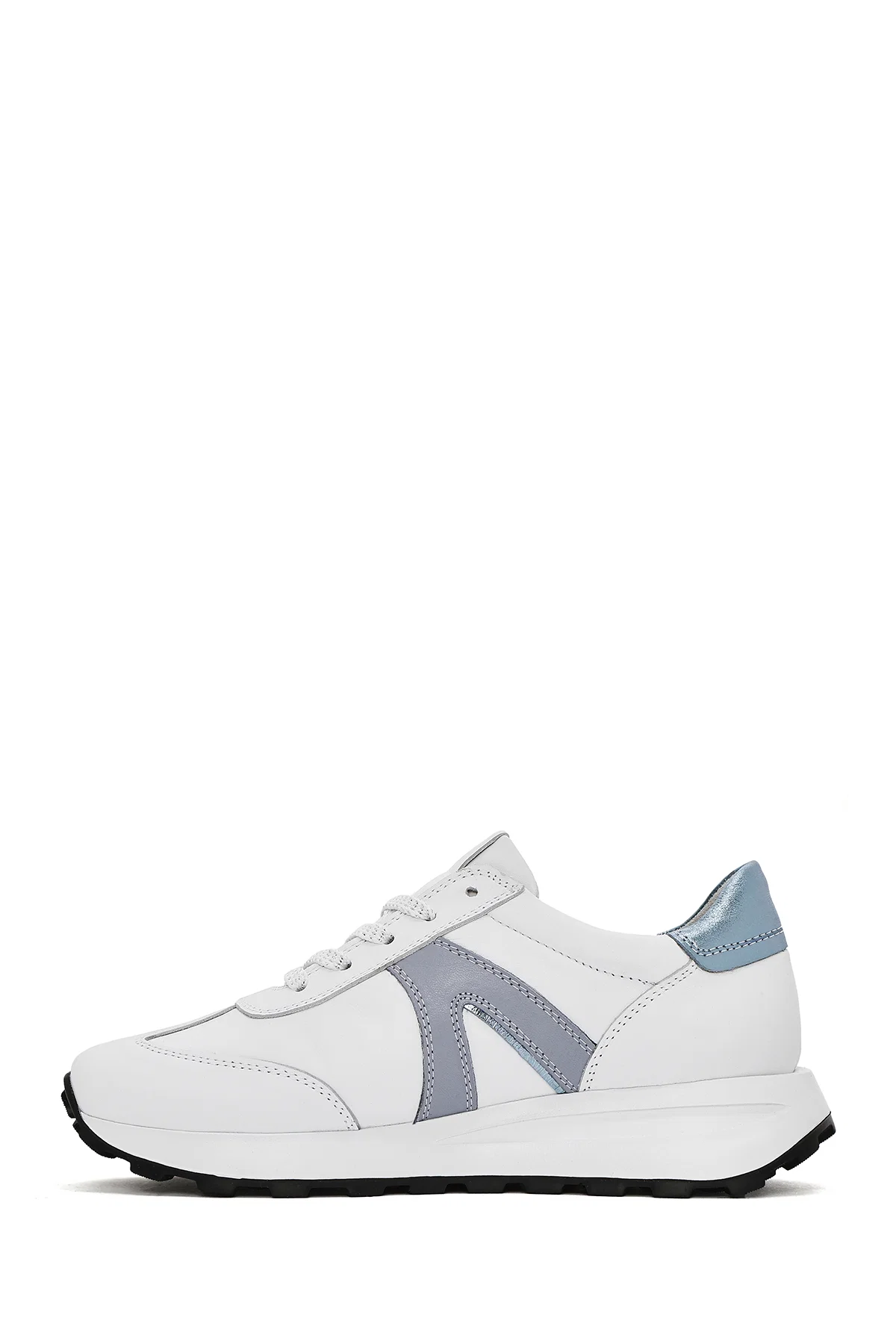 Kadın Beyaz Bağcıklı Deri Sneaker - Image 2
