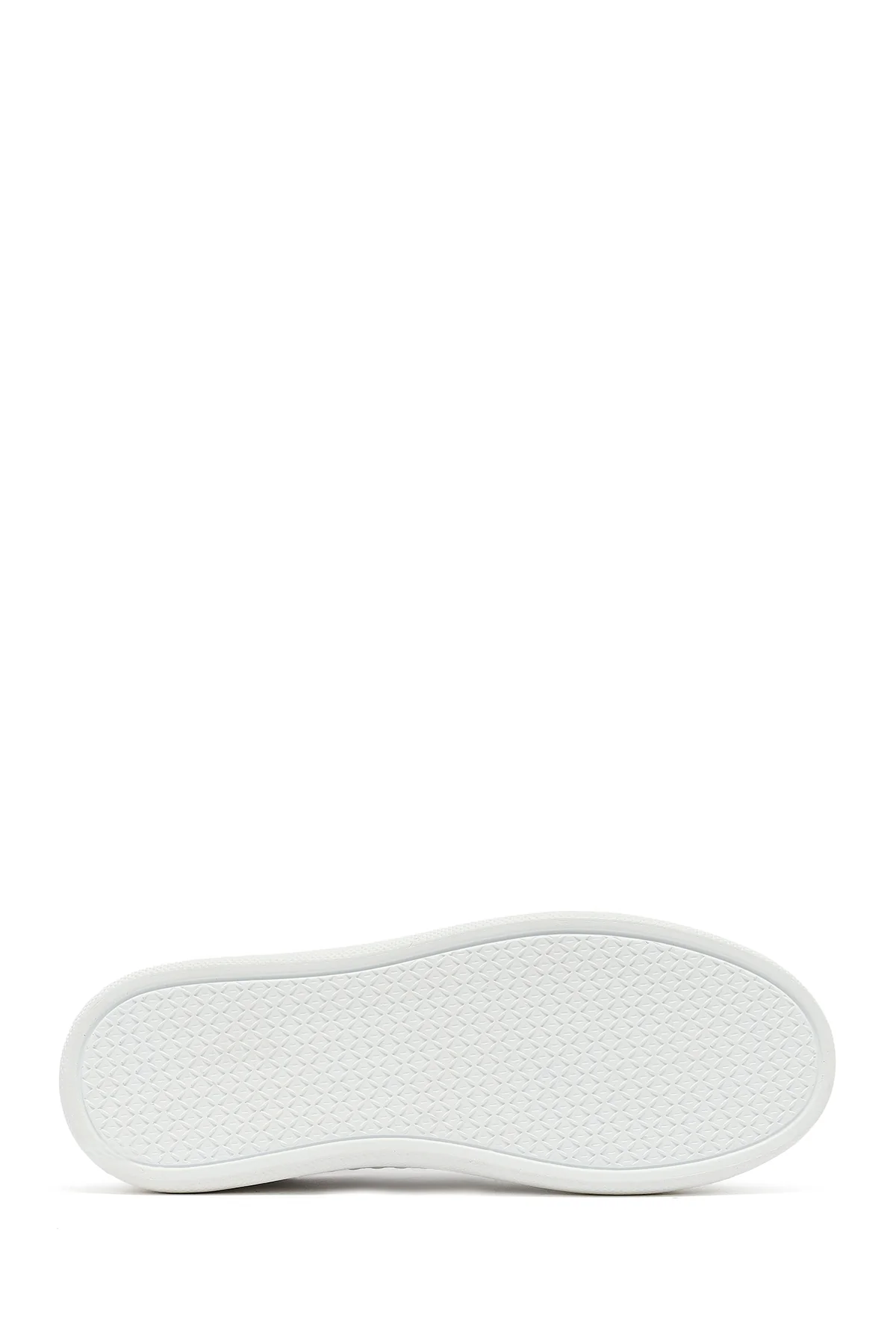 Kadın Beyaz Bağcıklı Deri Sneaker - Image 4