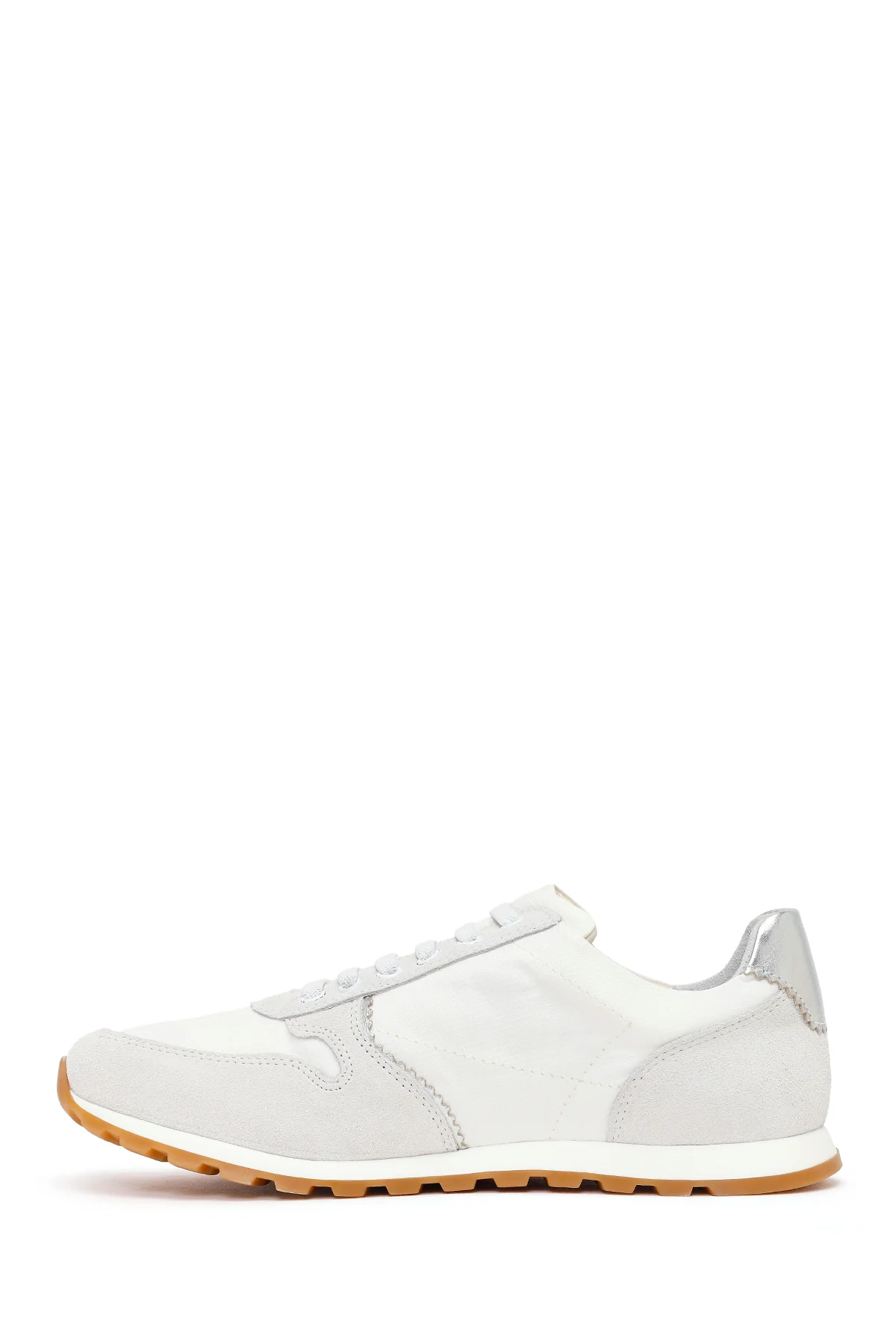 Kadın Beyaz Bağcıklı Deri Sneaker - Image 3