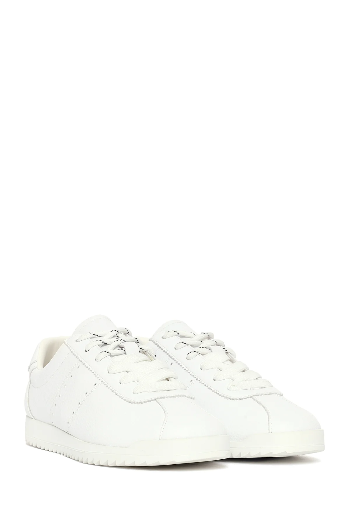 Kadın Beyaz Bağcıklı Deri Sneaker - Image 3