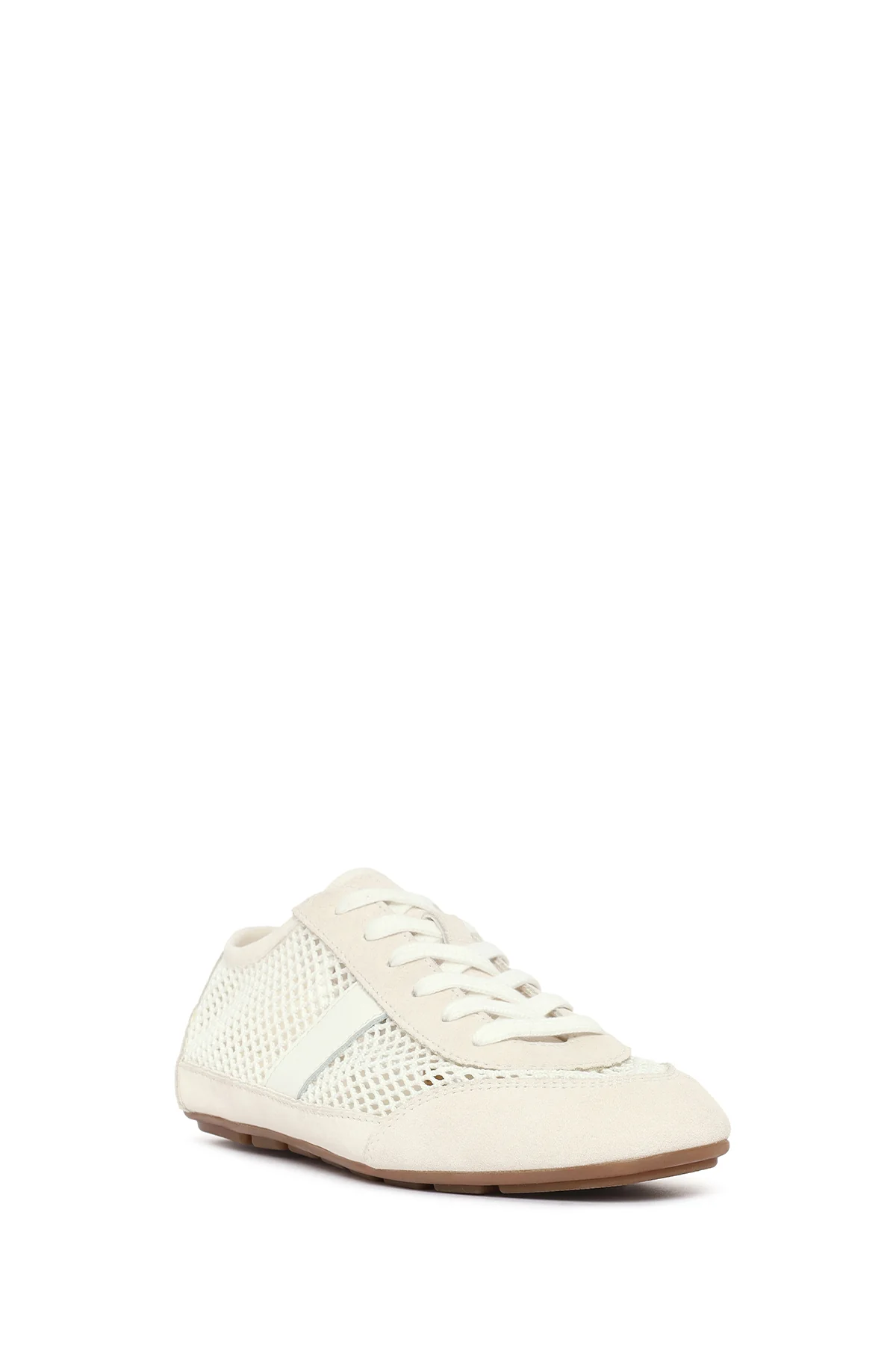 Kadın Beyaz Bağcıklı Fileli Deri Sneaker - Image 7