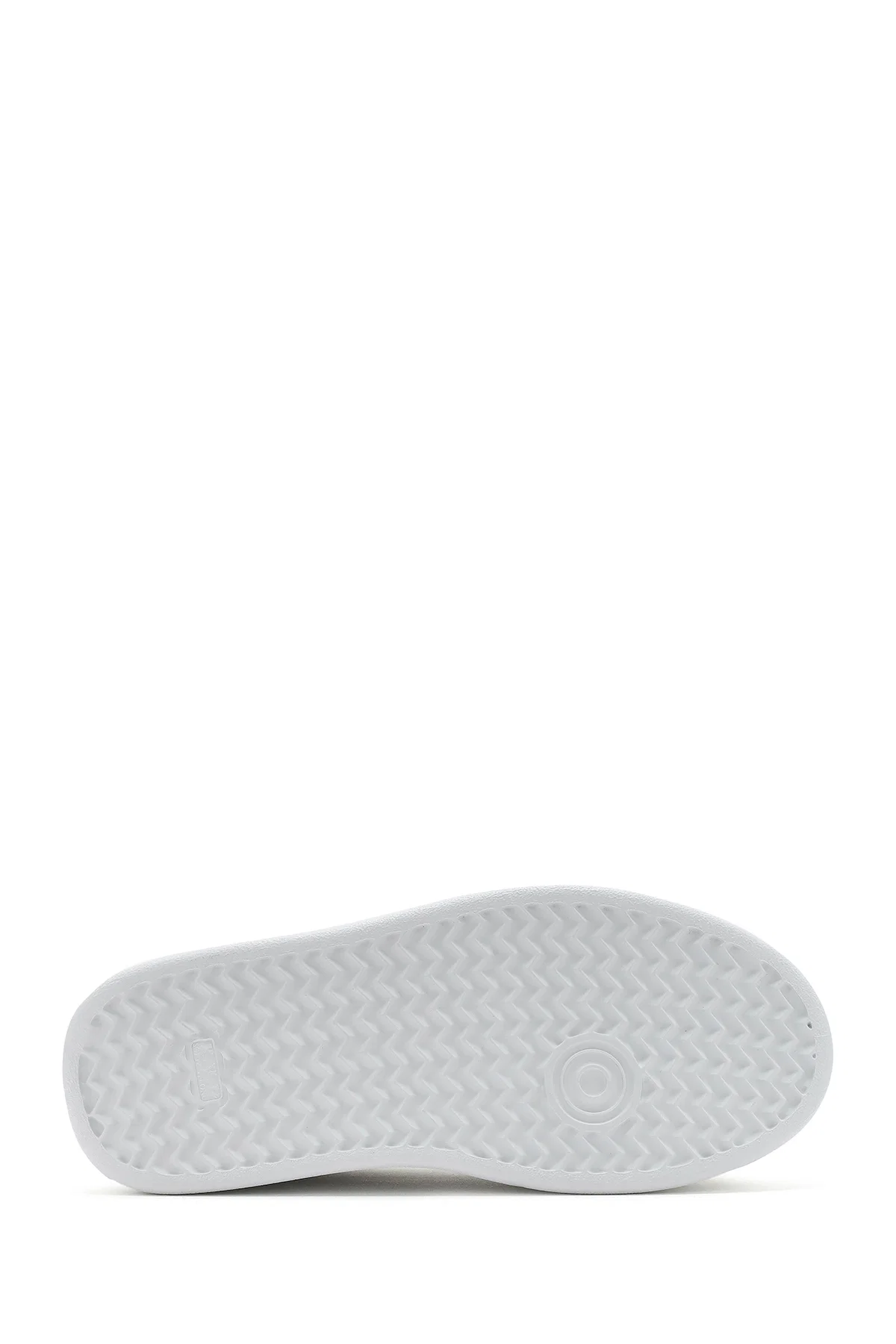 Kadın Beyaz Bağcıklı Kalın Tabanlı Deri Sneaker - Image 4