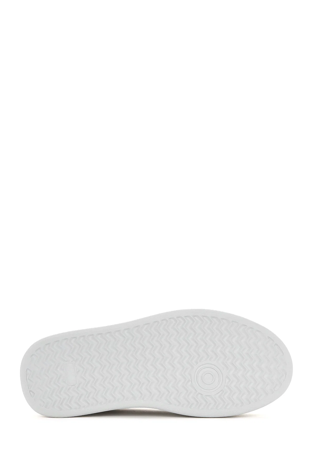Kadın Beyaz Bağcıklı Kalın Tabanlı Deri Sneaker - Image 4