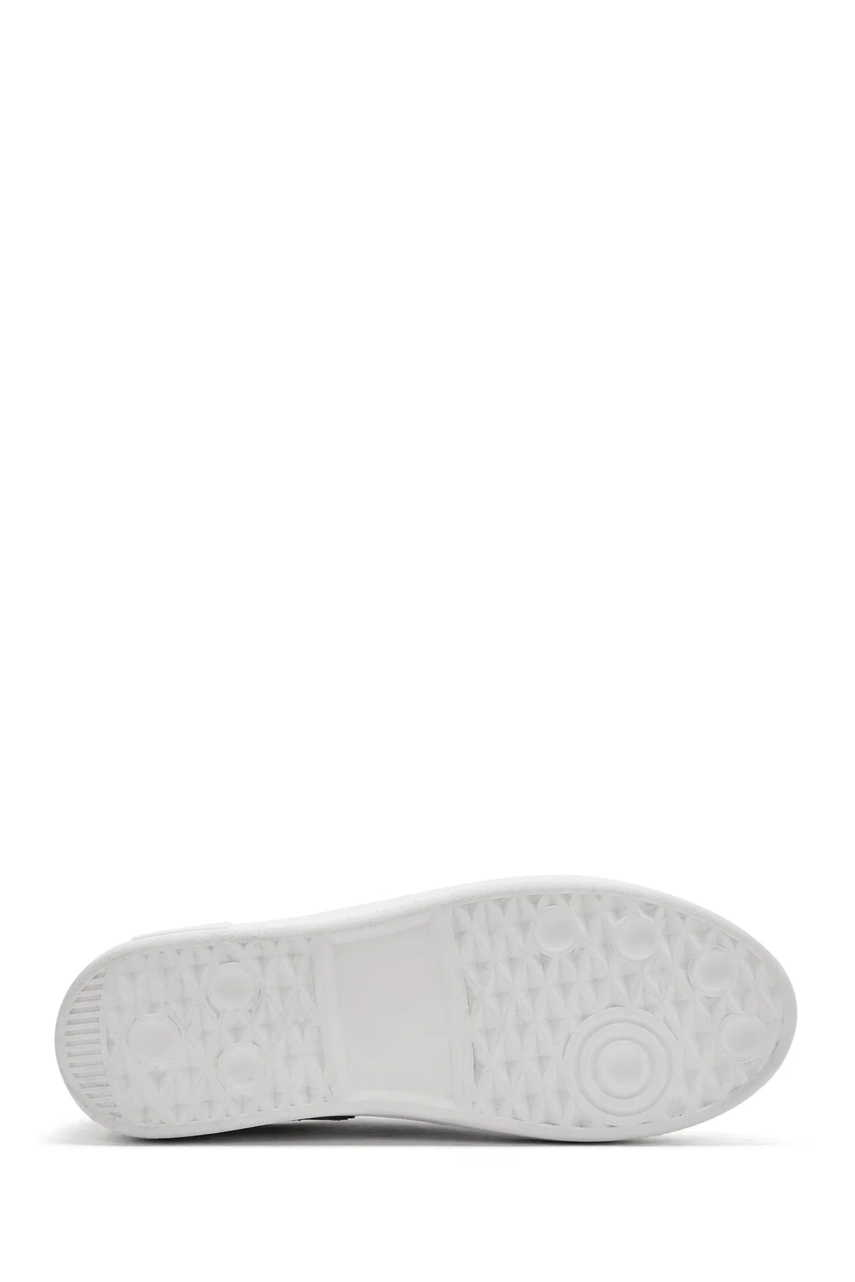 Kadın Beyaz Bağcıklı Kalın Tabanlı Deri Sneaker - Image 5